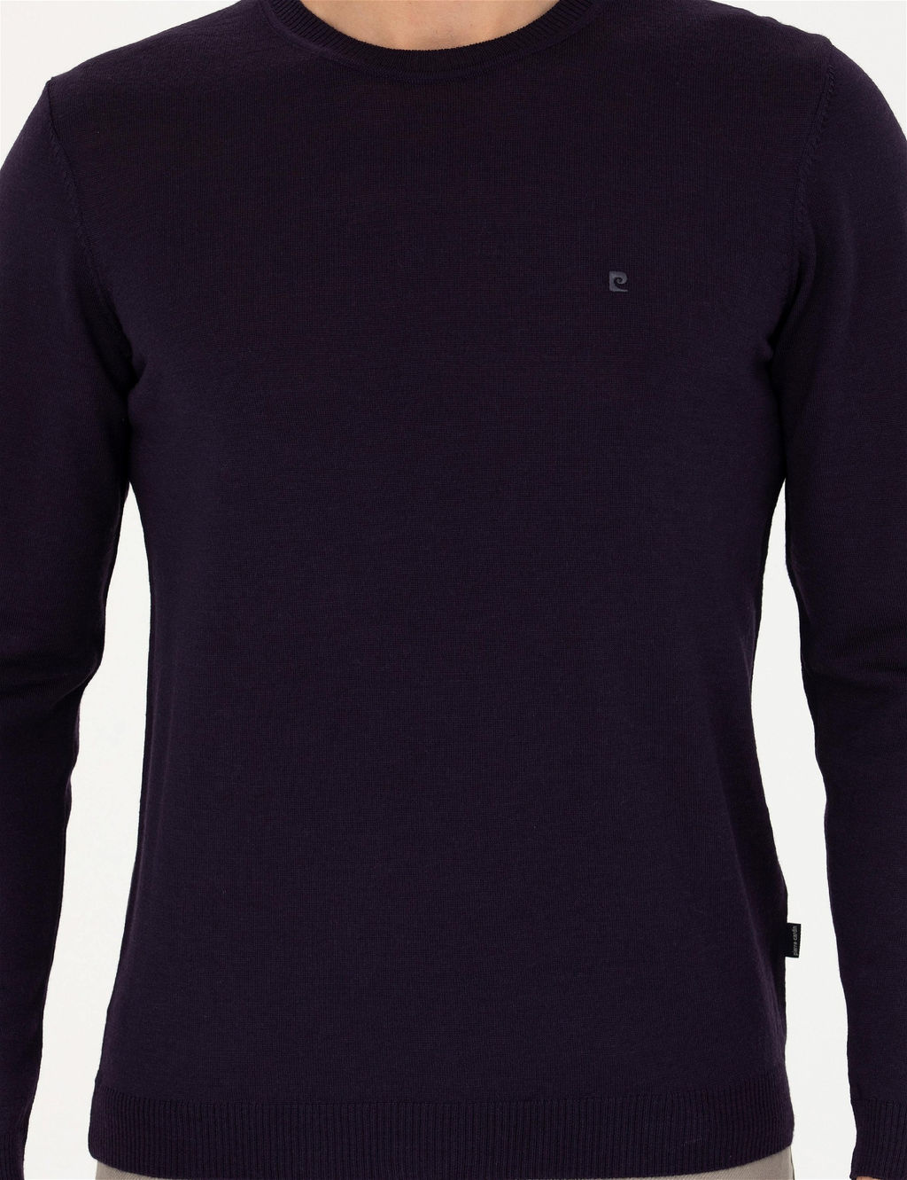 Mor Slim Fit Bisiklet Yaka Y_n Kar___ml_ Basic Triko Kazak - Pierre cardin фото 6