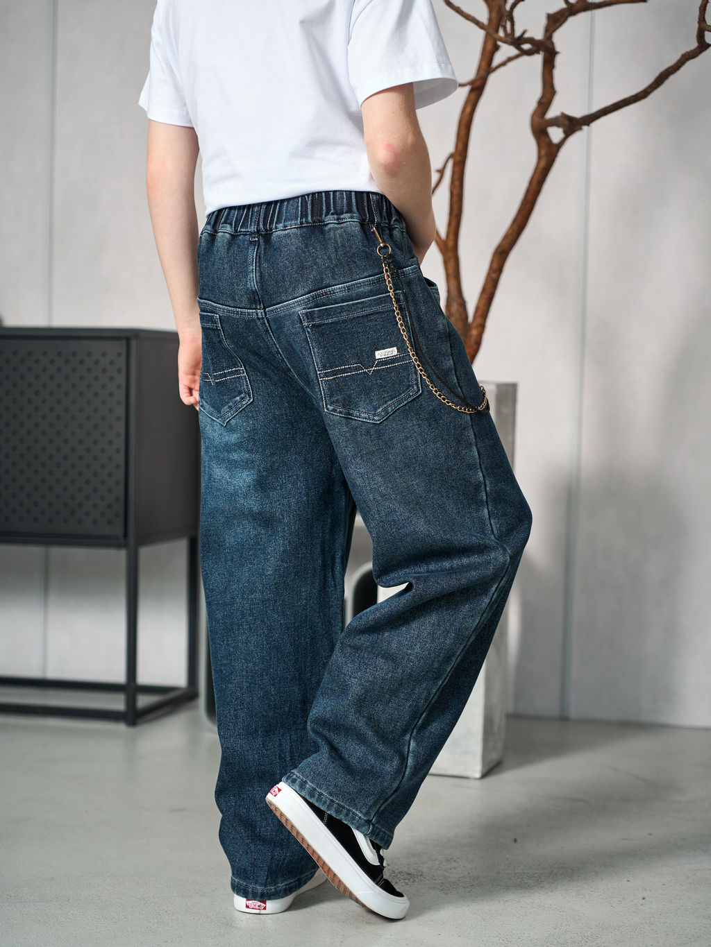 Джинсы-багги утеплённые для мальчиков - Синий мир фото 13