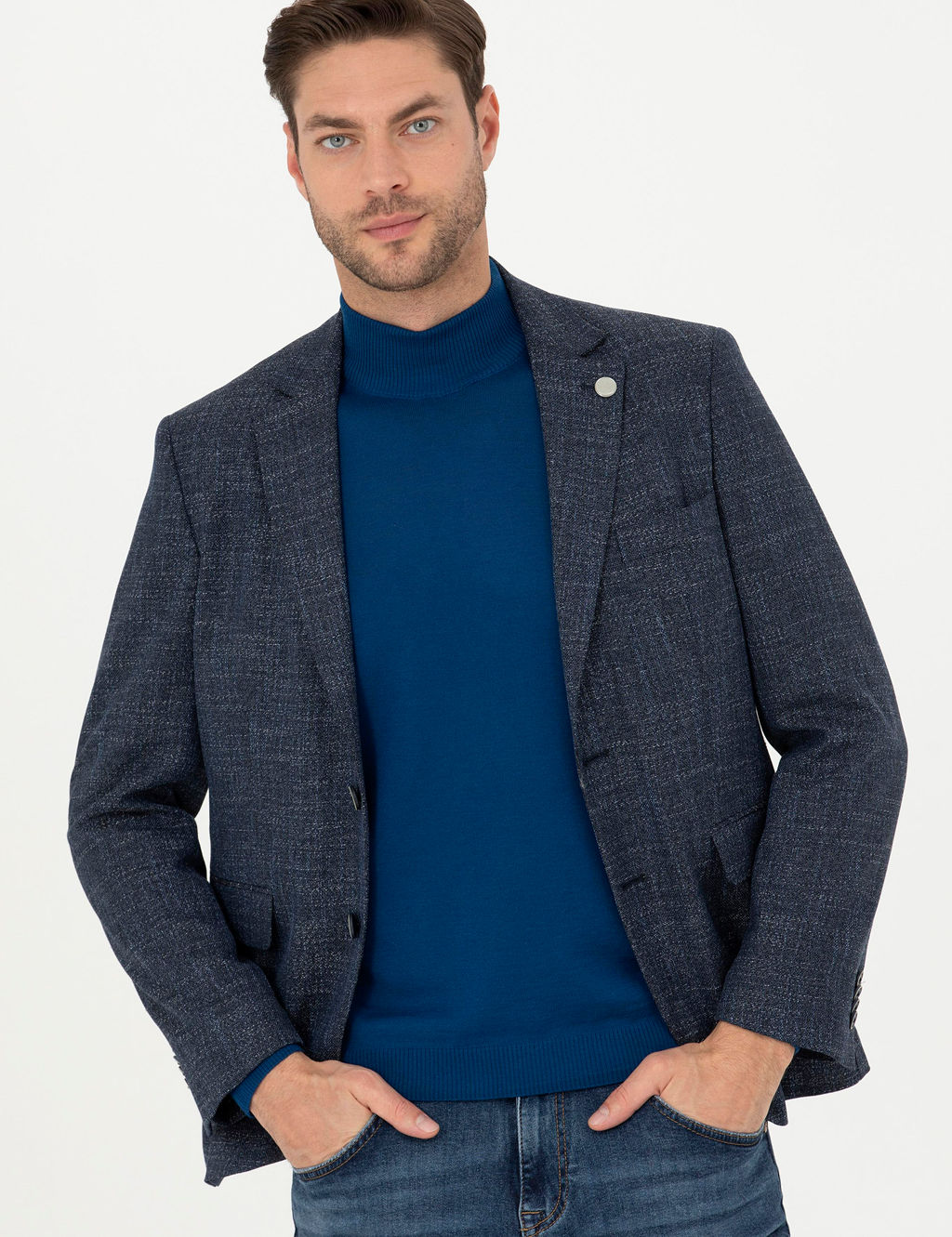 Lacivert Slim Fit Ceket