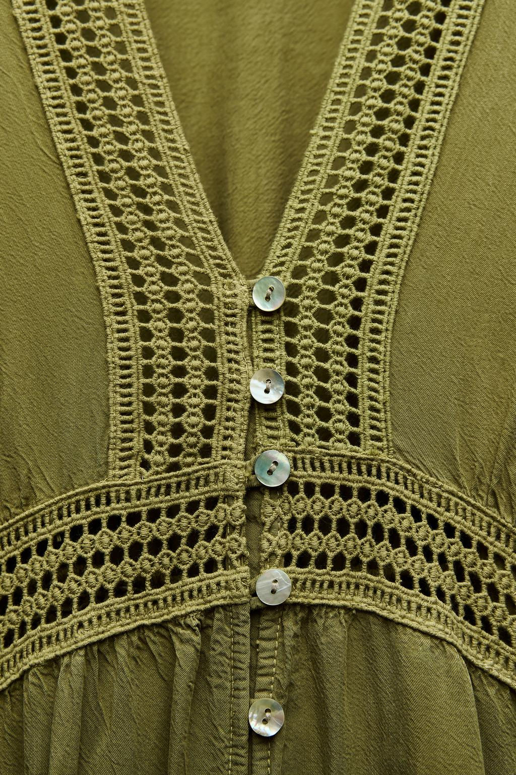 TUNIC DRESS WITH LACE TRIM - Zara фото 7