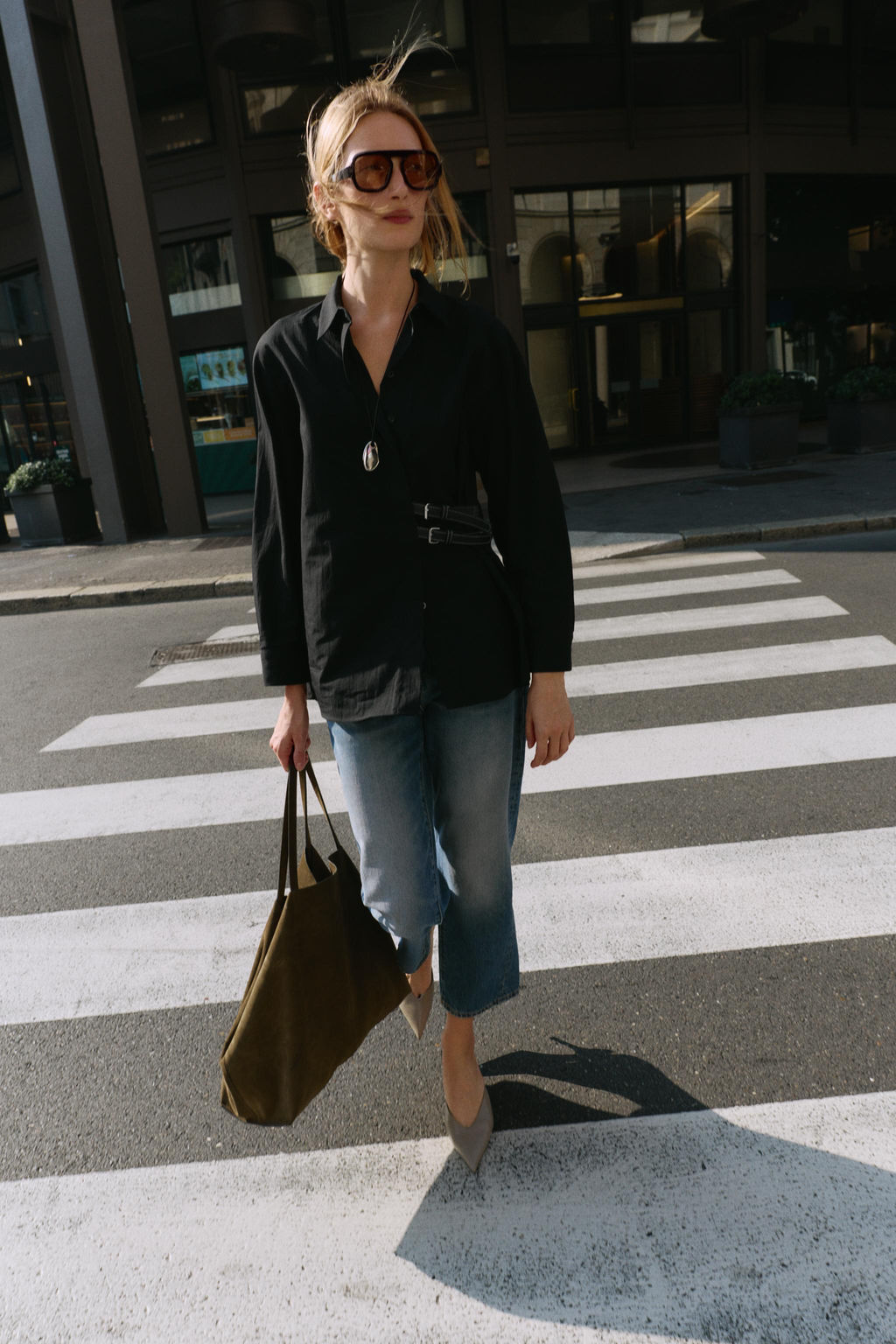 POPLIN SHIRT WITH TABS