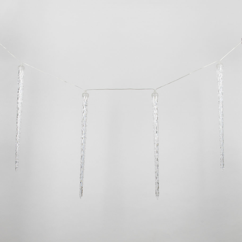 ULD-E3005-300/DTK WHITE IP44 ICICLE Занавес светодиодный фигурный Сосульки, соединяемый, 2,7х0,42м. 10 подвесов. Белый свет. Провод прозрачный. TM Uniel. - Volpe фото 3