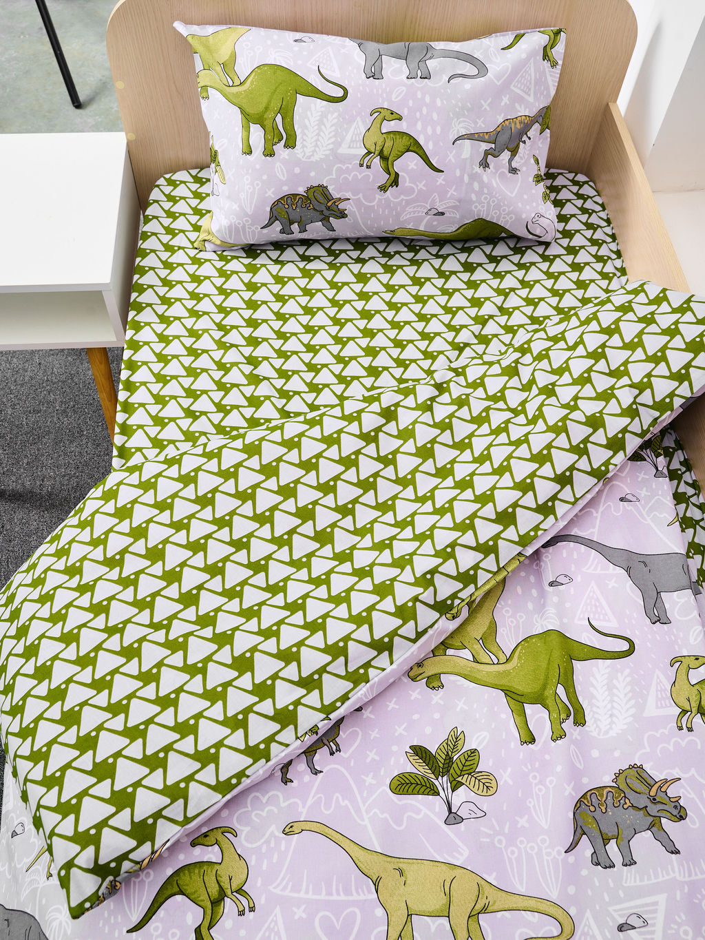 Постельное белье детское поплин с простыней на резинке - Юрский период Детский