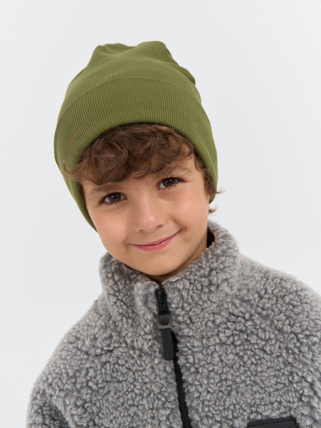 Шапка трикотажная двухслойная Хаки - Bungly фото 2