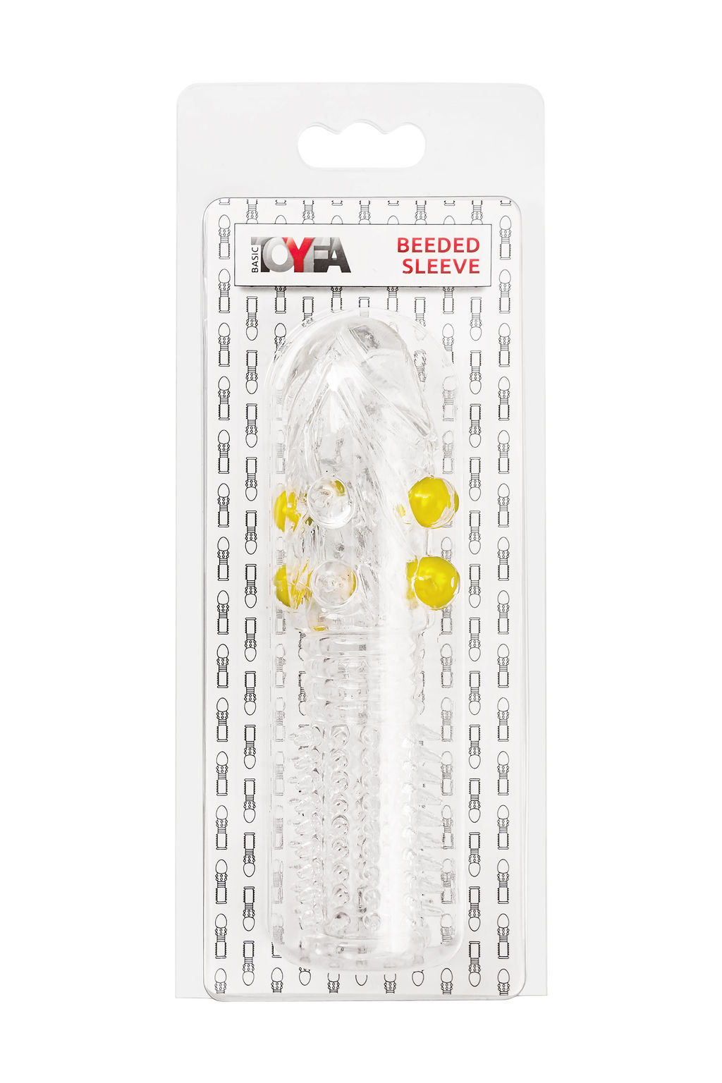 Насадка на пенис с шариками TOYFA Basic, TPE, прозрачный, 14 см