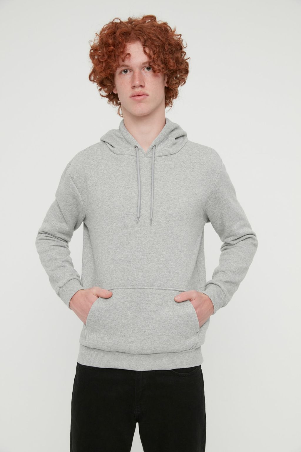 TRENDYOL MAN Vizon Basic Regular/Normal Kesim Kapusonlu Ici Polarl? Kanguru Cepli Sweatshirt TMNAW20SW0163 - Trendyolmilla фото 4
