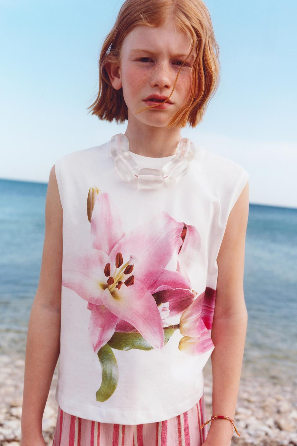 FLORAL PRINT T-SHIRT - Zara фото 7