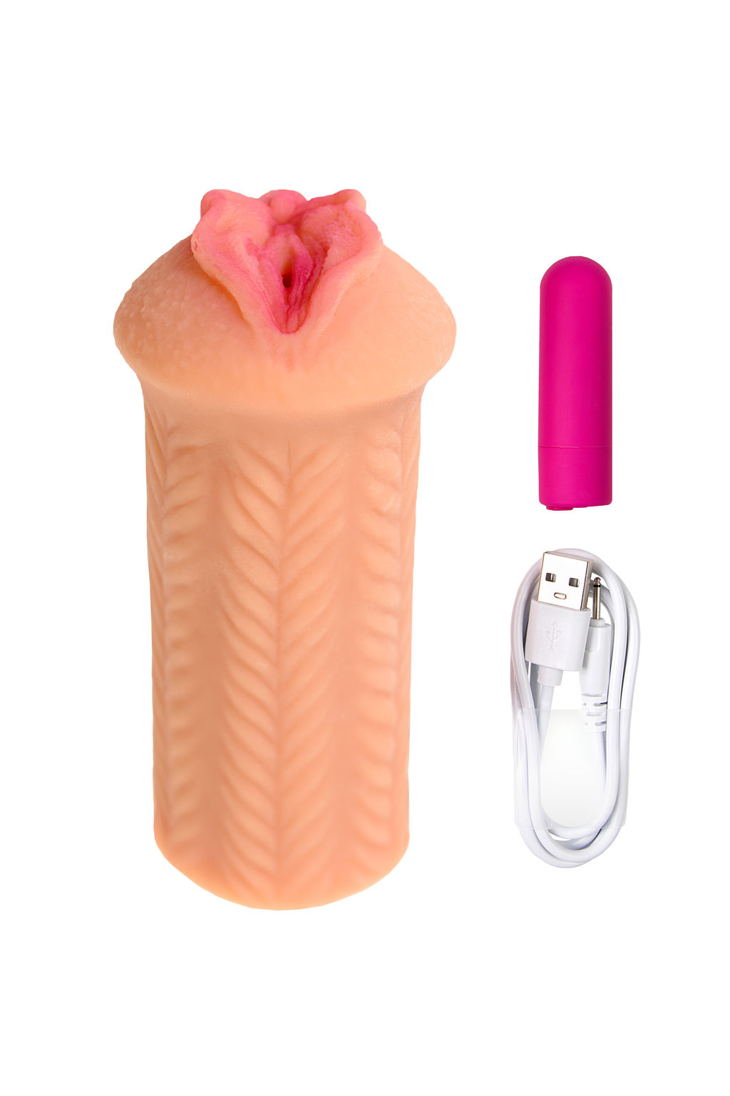 Мастурбатор реалистичный KOKOS ELEGANCE.004 с вибрацией, TPR, телесный, 16 см  фото 7