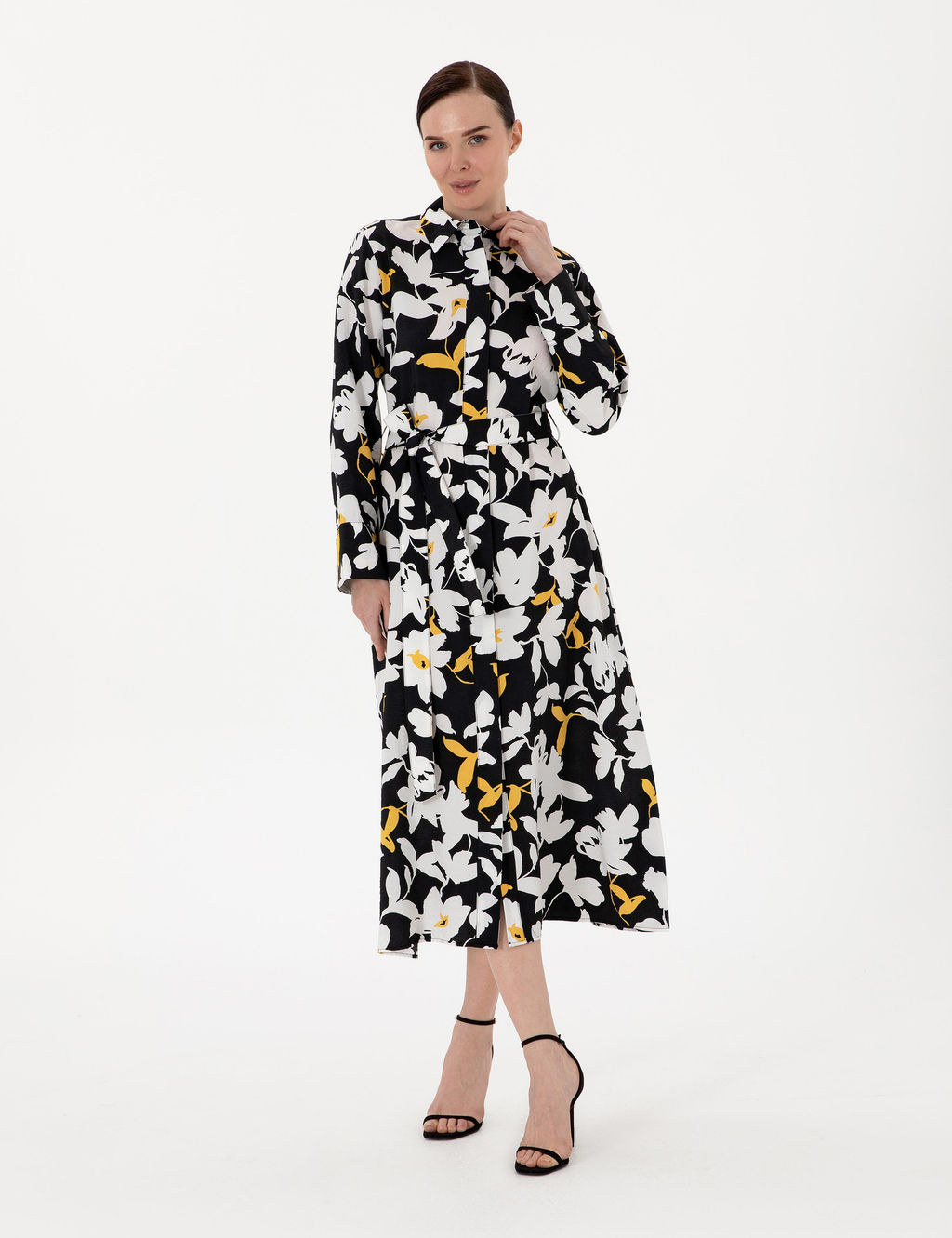 Siyah Comfort Fit Dokuma Elbise - Pierre cardin фото 3
