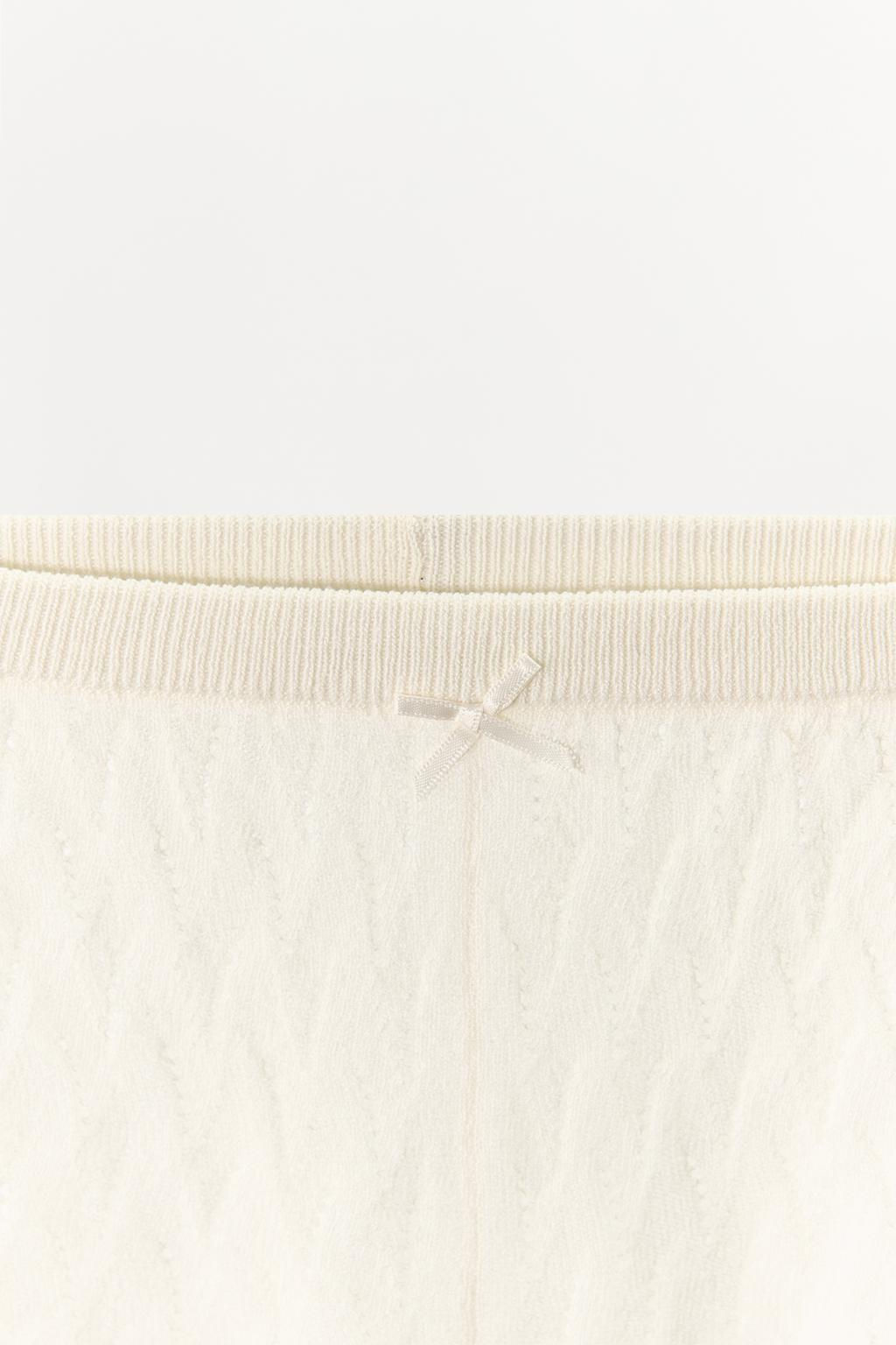 POINTELLE KNIT SHORTS WITH BOW - Zara фото 9