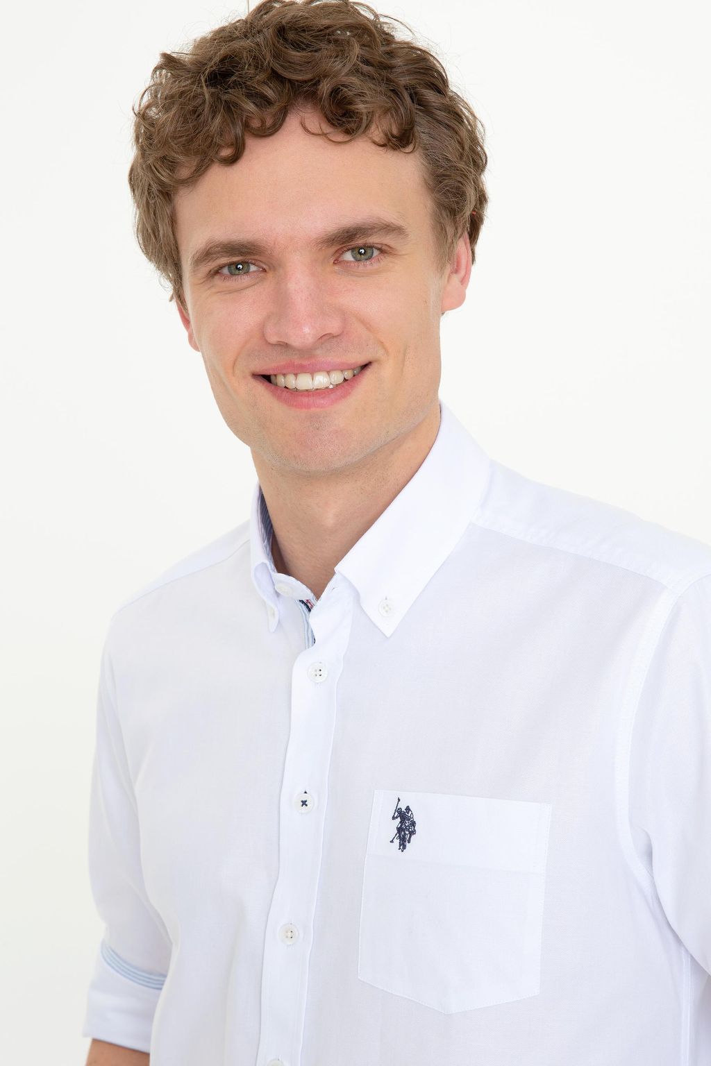 U. S. Polo Assn Мужская белая рубашка с длинным рукавом - U.s. polo assn фото 3