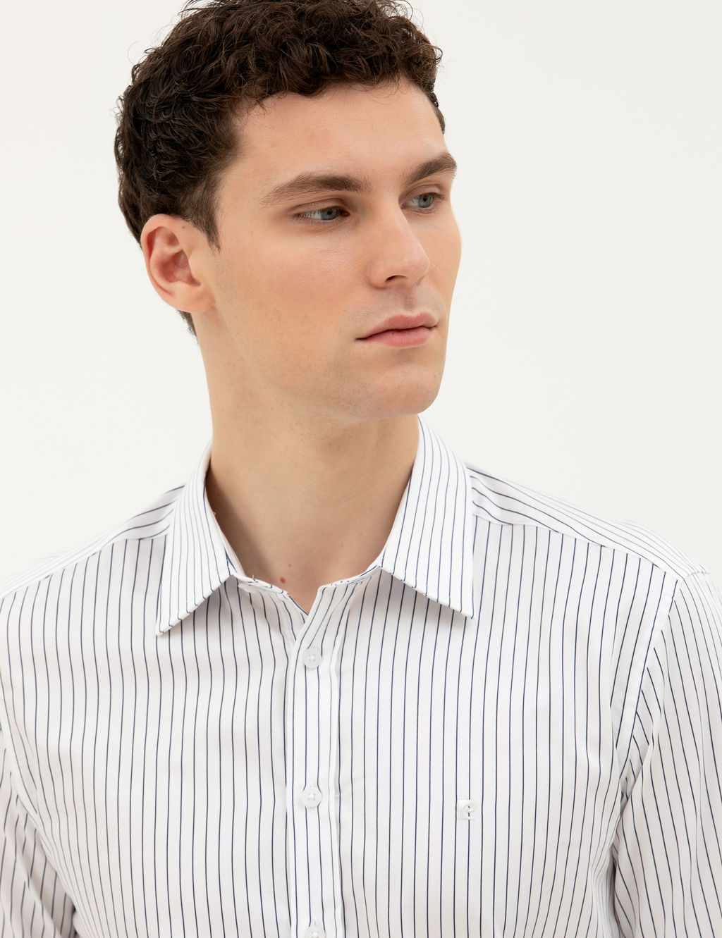 Lacivert Slim Fit Uzun Kollu G_mlek