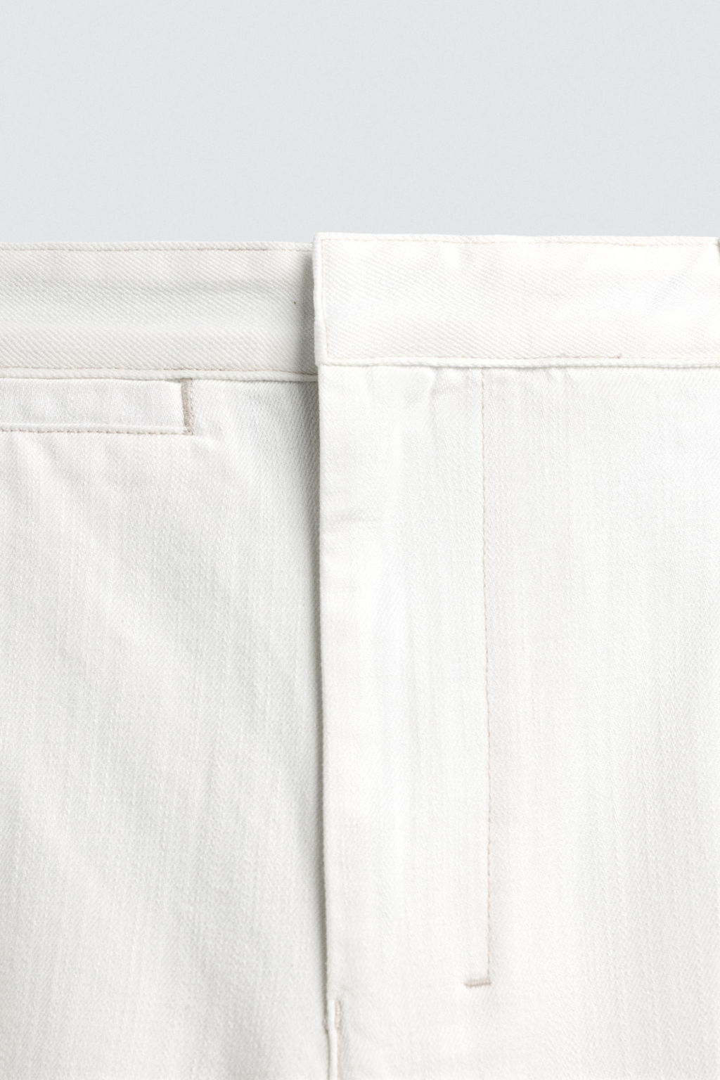 PANTAL?N CHINO DENIM BARREL FIT PLIEGUES / Blanco - Zara фото 9