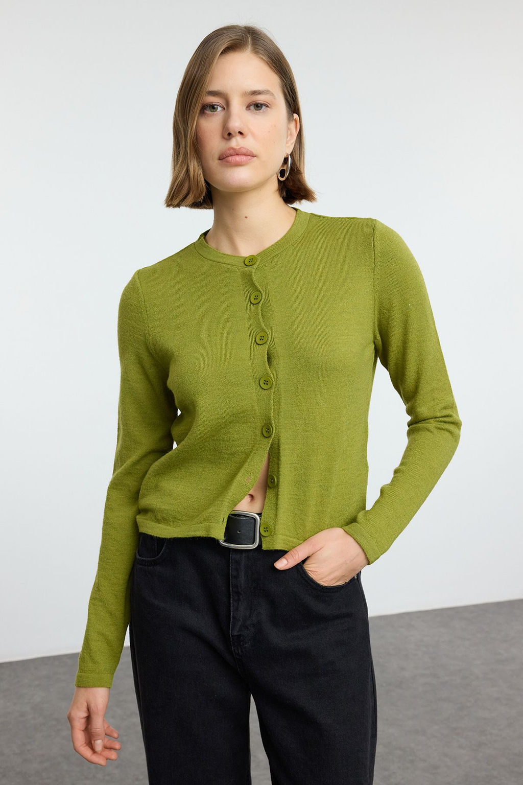 Yesil Yunlu Ceket Gorunumlu Triko H?rka TWOAW25HI00049