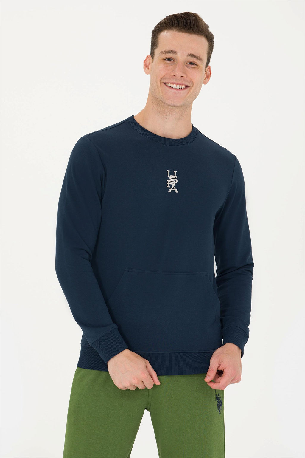 U. S. Polo Assn Мужской темно-синий свитшот с круглым вырезом - U.s. polo assn фото 8