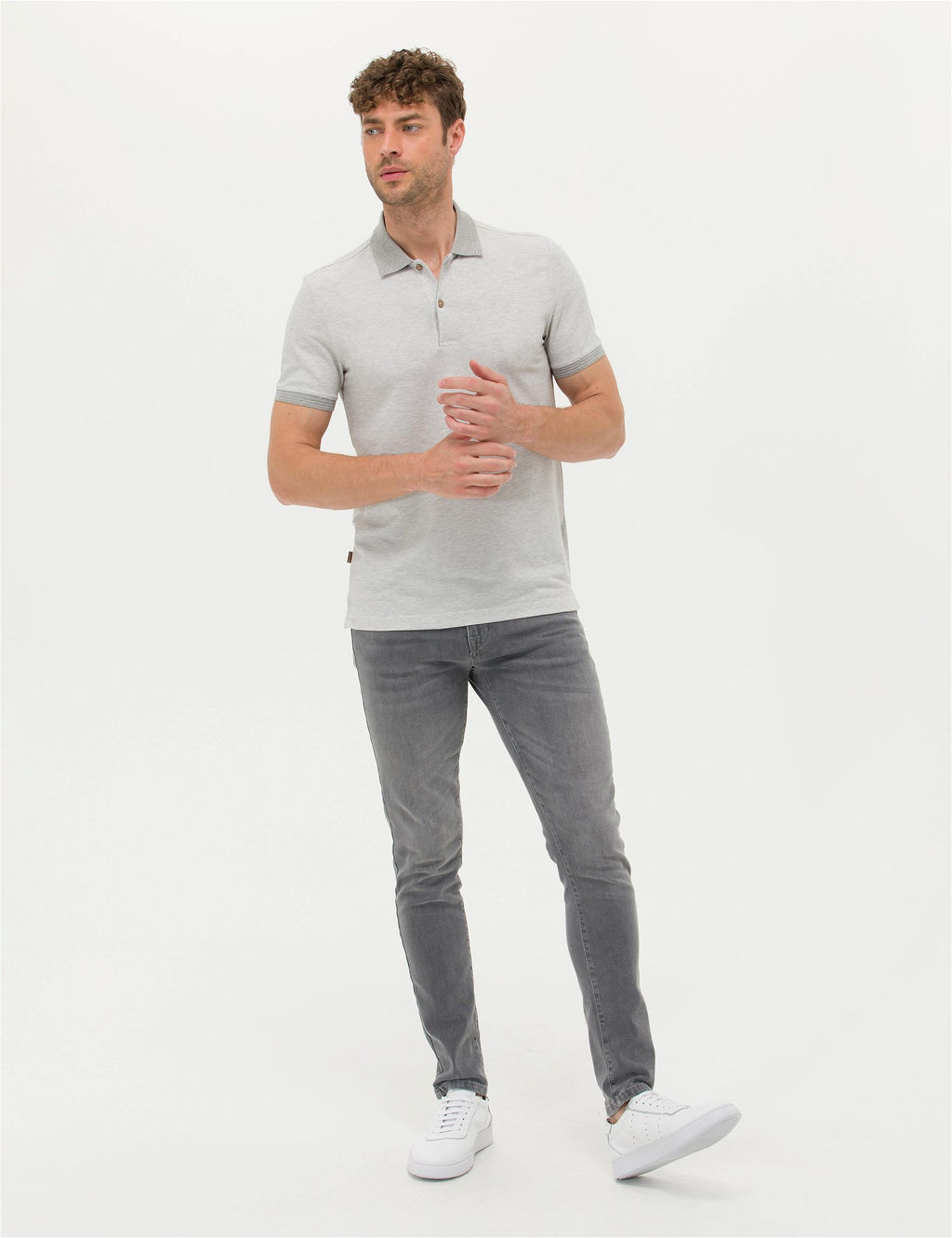 A__k Gri Melanj Slim Fit Polo Yaka Ti__rt - Pierre cardin фото 4
