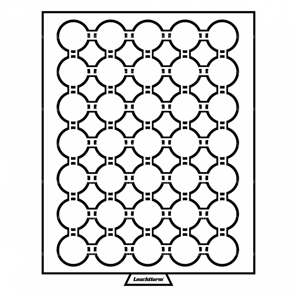 Кассета на 35 ячеек для хранения и презентации монет в капсулах диаметром до 29 мм MB LEUCHTTURM 325360