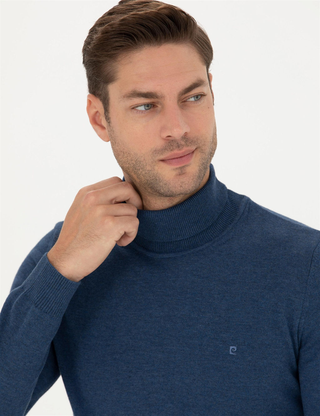 _ndigo Melanj Slim Fit Bal_k__ Yaka Basic Triko Kazak - Pierre cardin фото 2