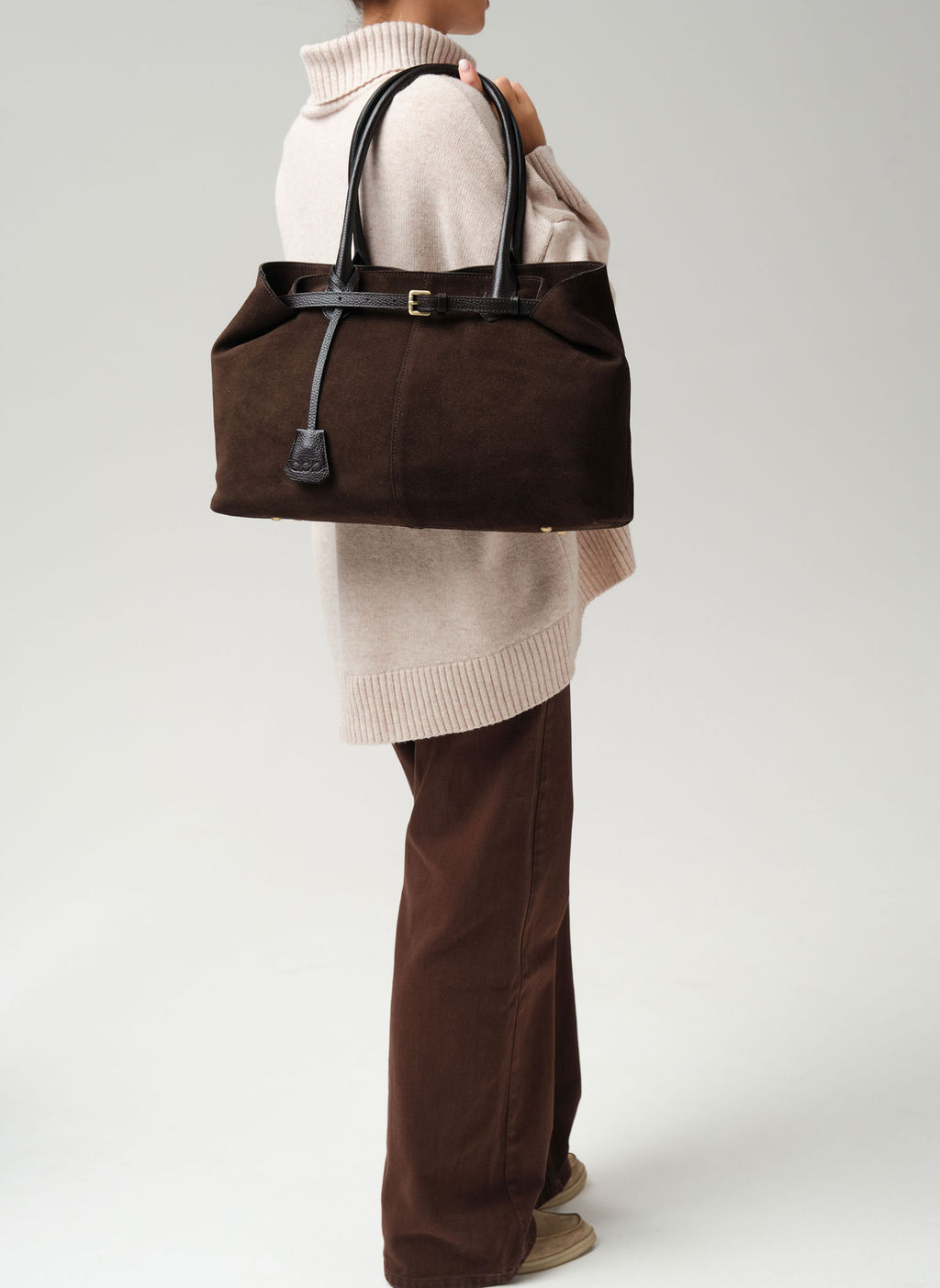 Замшевая сумка Daniela DBR 31375 черный каштан  фото 8