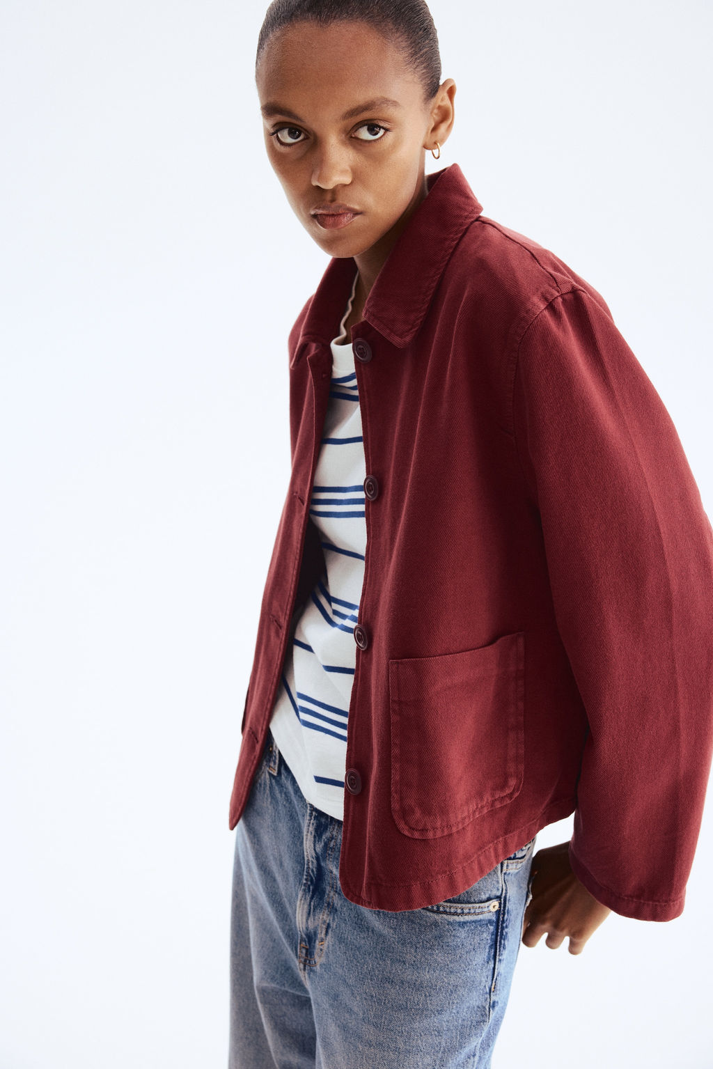 Chaqueta de sarga con cuello camisero - H&m фото 4