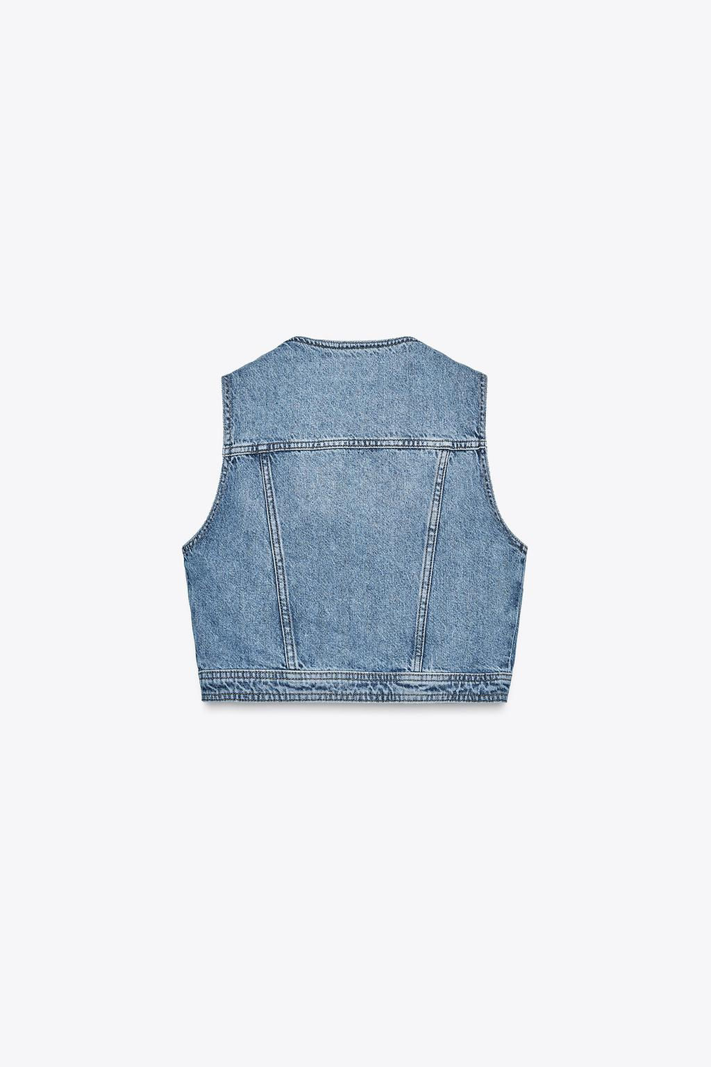 Z1975 CROPPED DENIM WAISTCOAT - Zara фото 6