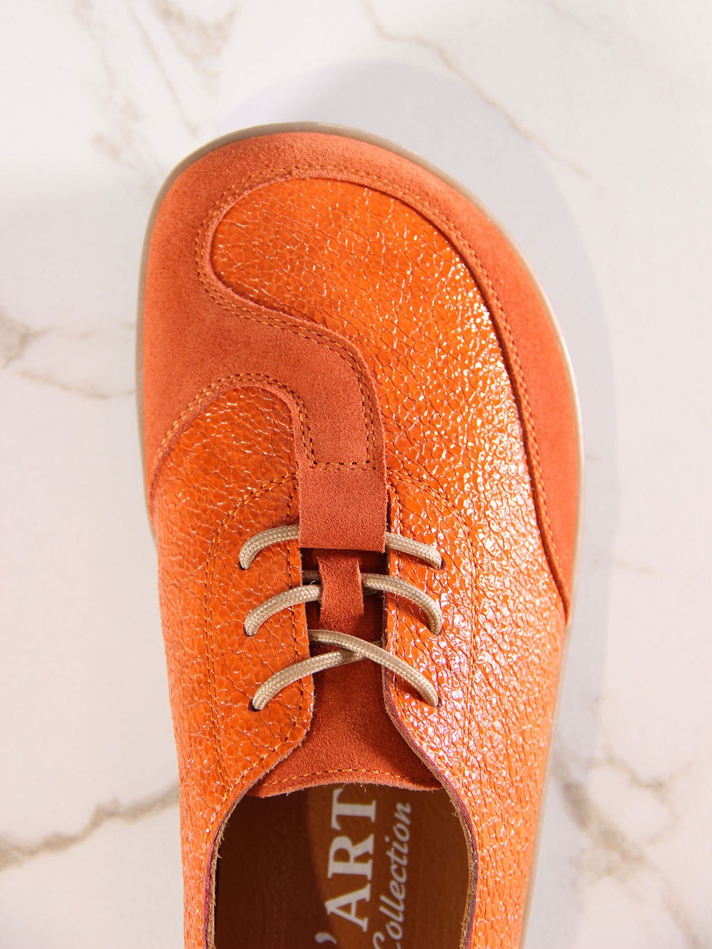 Босоногие туфли 188.natabr.Оранжевый наплак+оранжевая замша