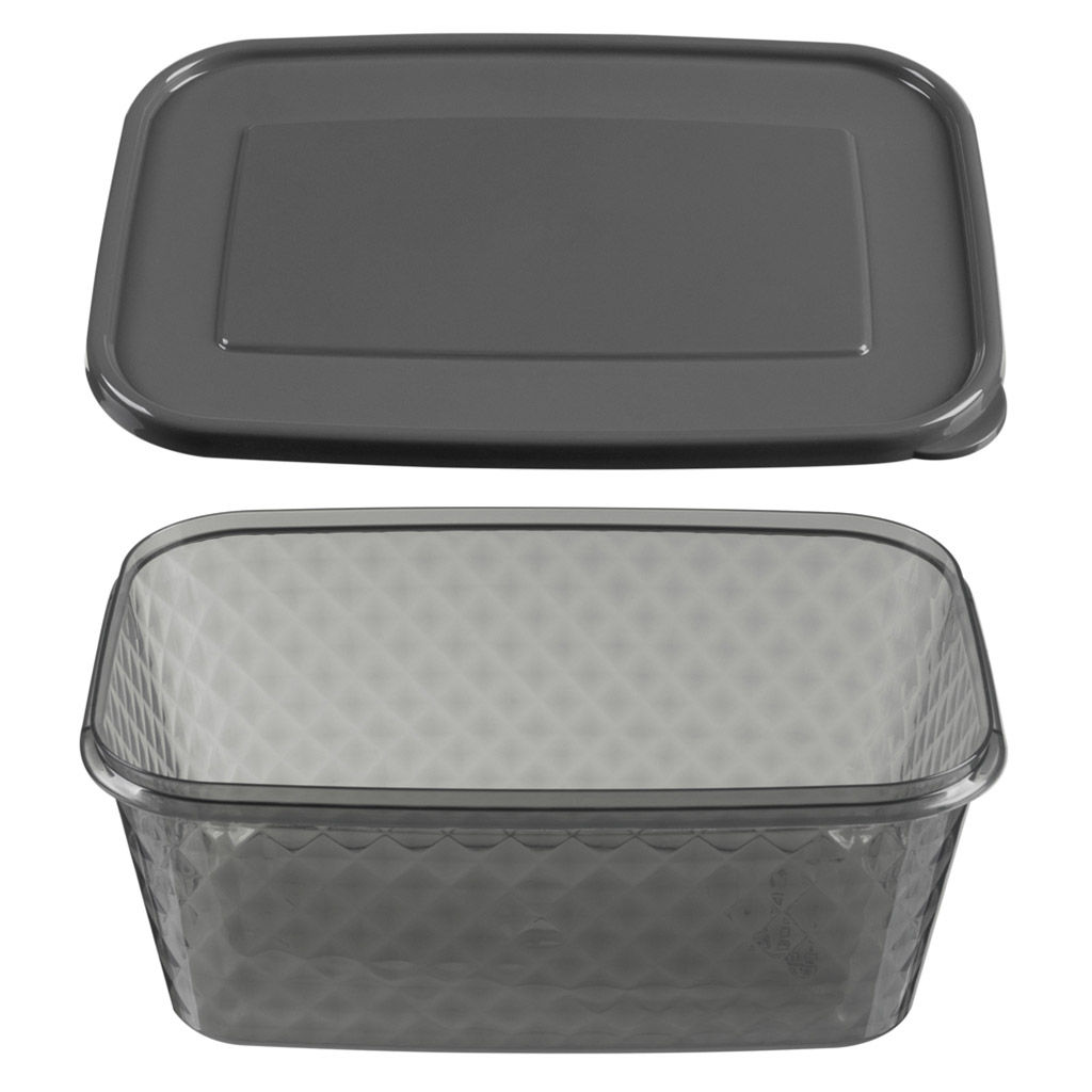 Контейнер для заморозки и хранения продуктов пластмассовый Кристалл 1,3л, 18х12,5х8см, черный, Phibo (Россия) - Домашняя мода фото 3