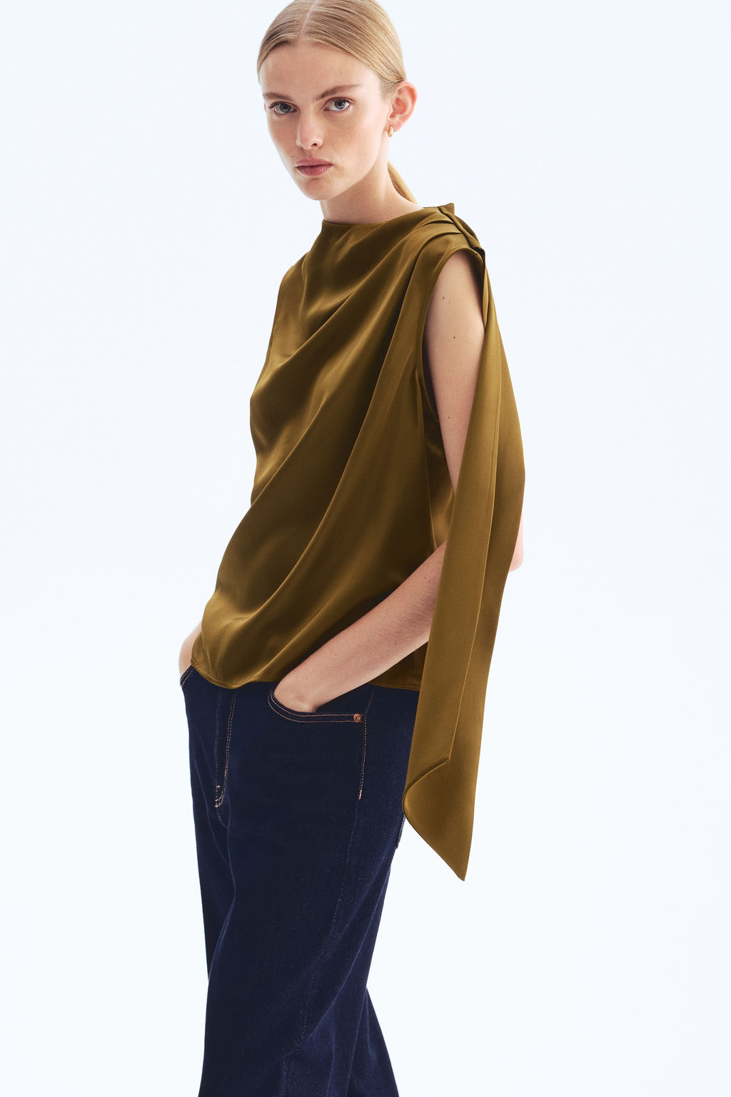 Blusa drapeada de sat?n - H&m фото 4