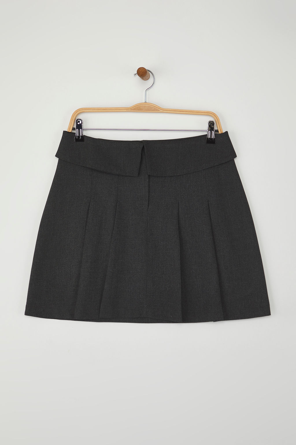 Antrasit Bel Detayl? Genis Pileli Dokuma Mini Etek TWOAW26ET00015 - Trendyolmilla фото 5