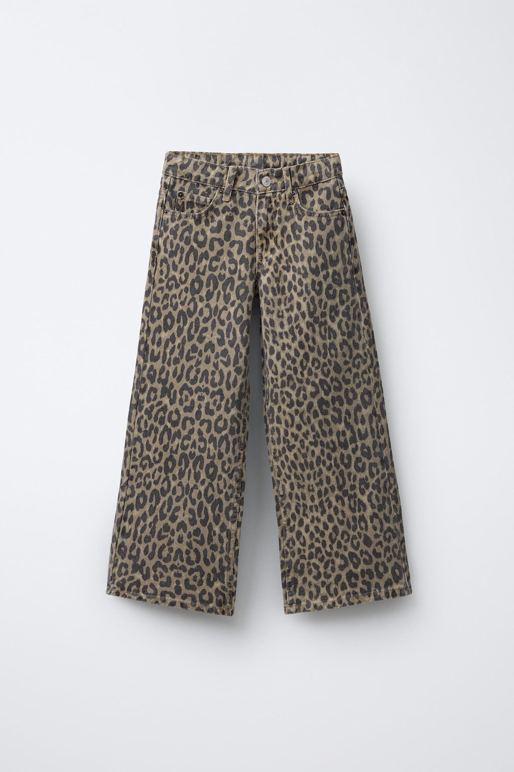 ANIMAL PRINT WIDE-LEG JEANS WITH STARS