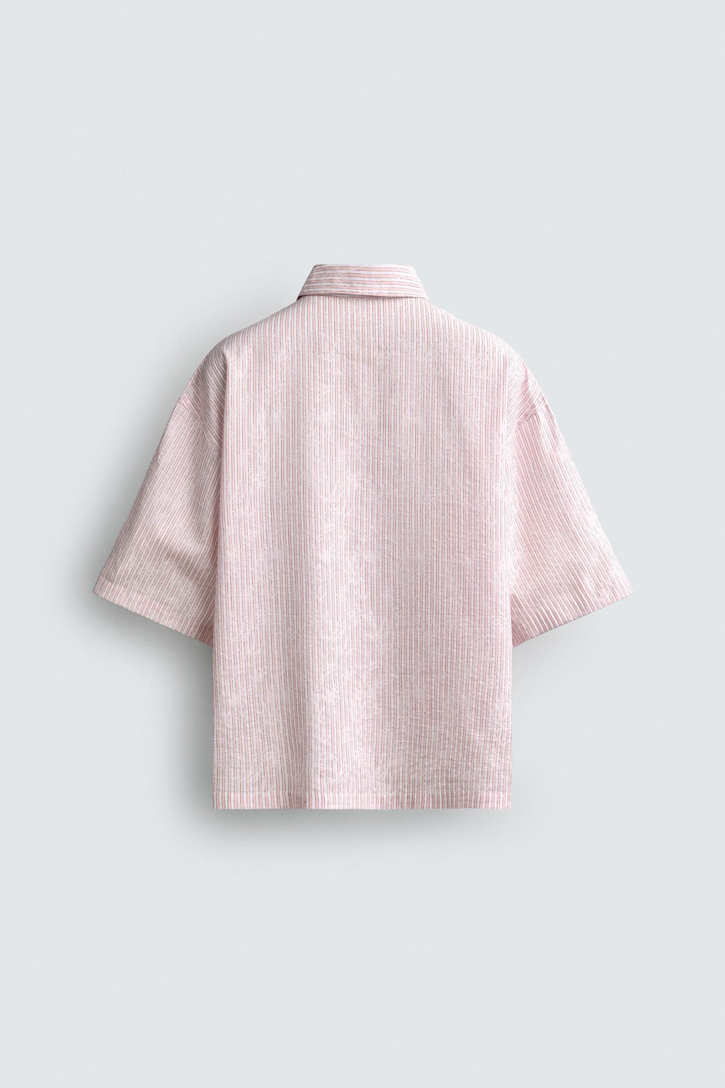 CAMISA JACQUARD RELIEVE RAYAS / Rosa palo - Zara фото 8