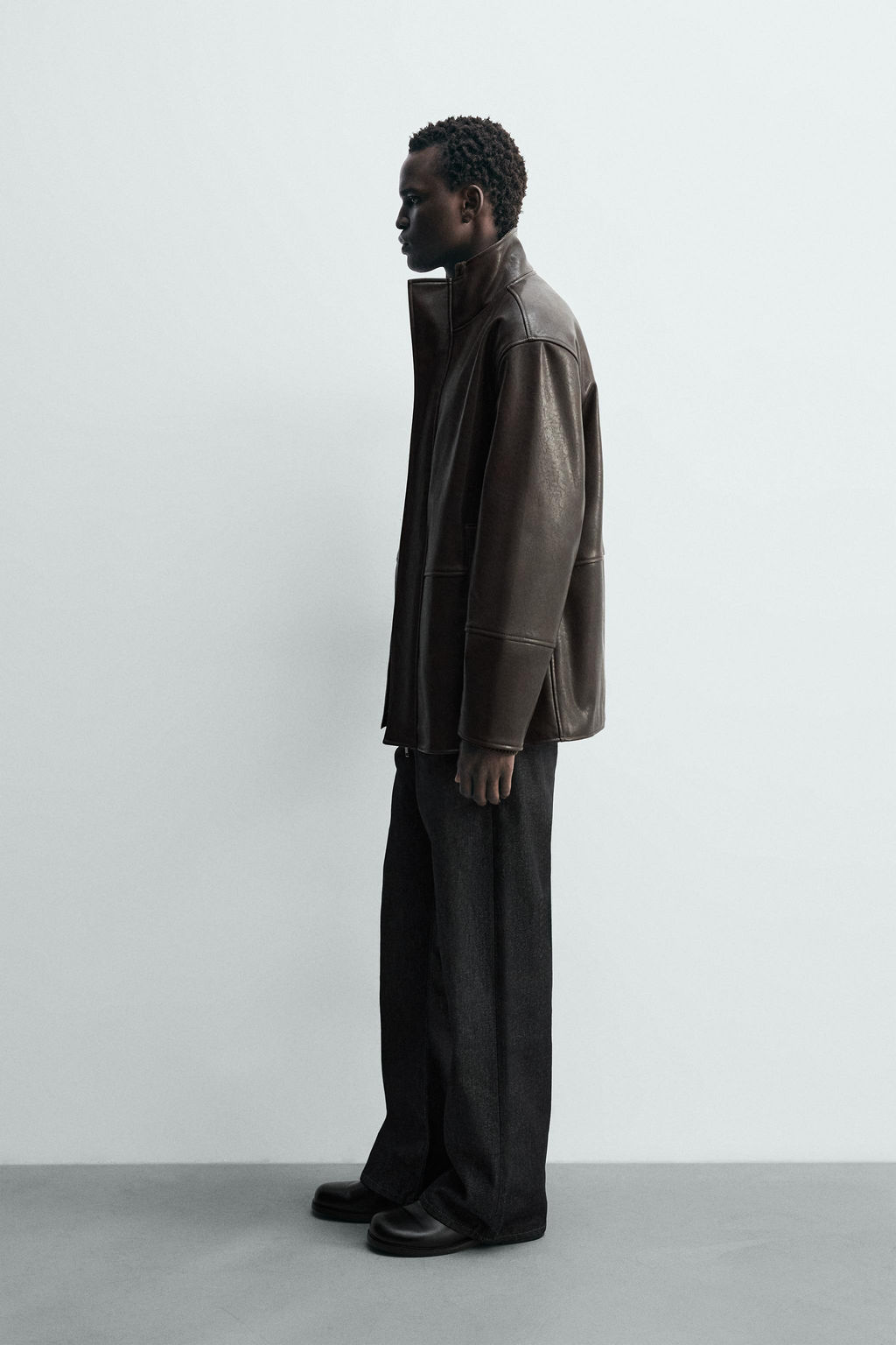 CONTRAST leather effect JACKET - Zara фото 3