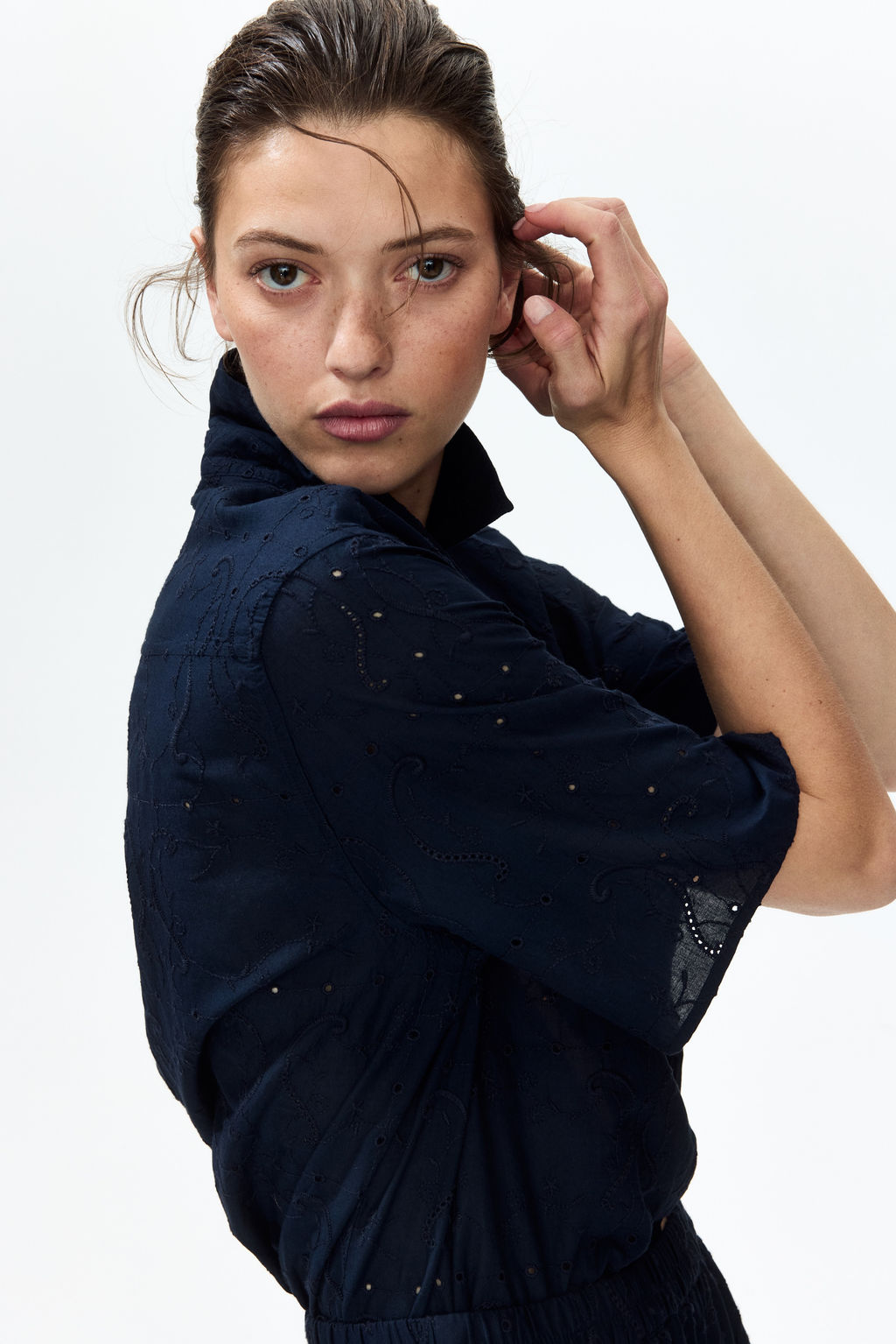 Oversized broderie anglaise shirt - H&m фото 6