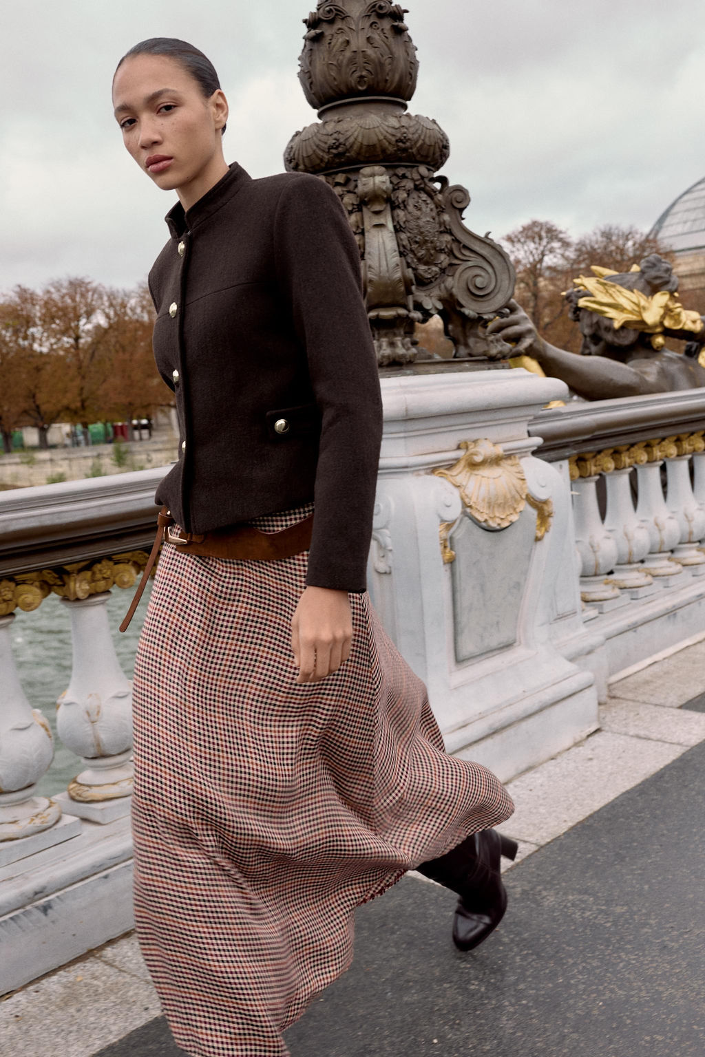 WOOL BLEND HIGH NECK JACKET