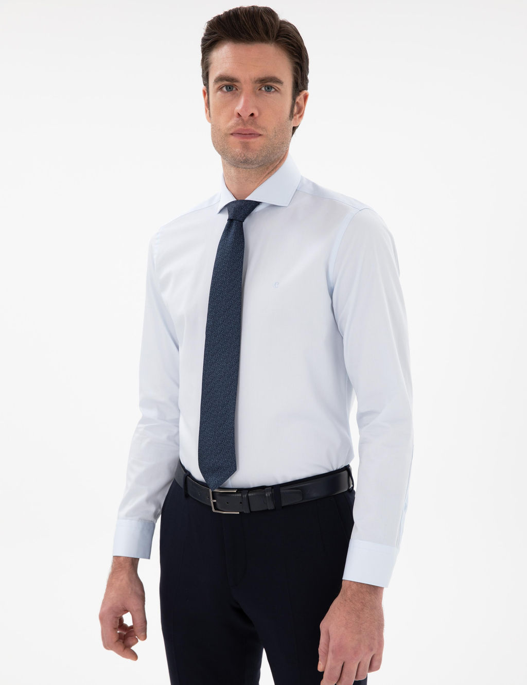 A__k Mavi Slim Fit _talyan Yaka Klasik G_mlek - Cacharel фото 3