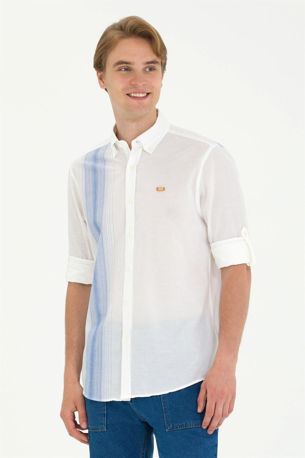 U. S. Polo Assn Мужская белая рубашка с длинным рукавом - U.s. polo assn фото 8