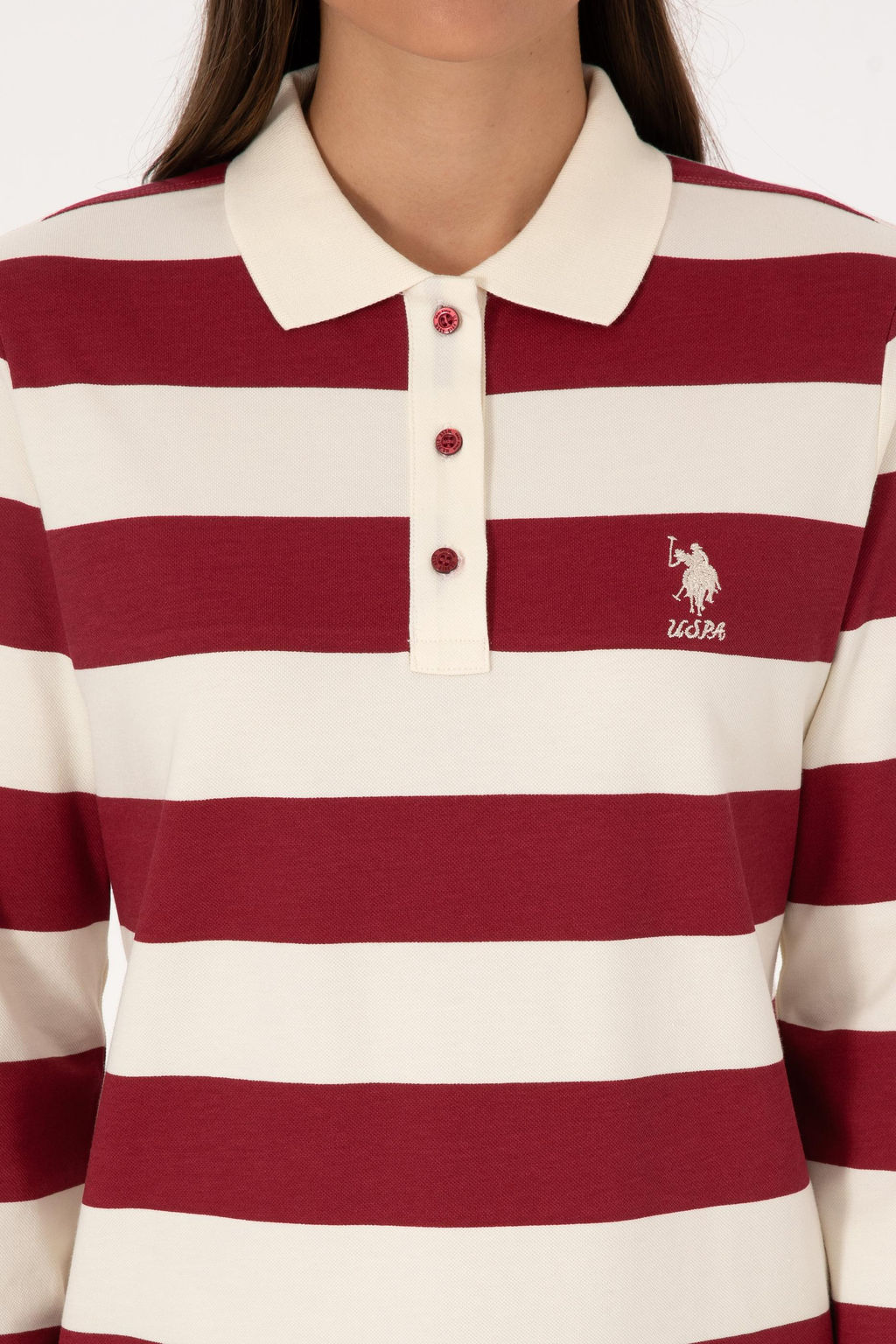 Kad_n Koyu Frambuaz Sweatshirt Sepette S_rpriz _ndirim - U.s. polo assn фото 6