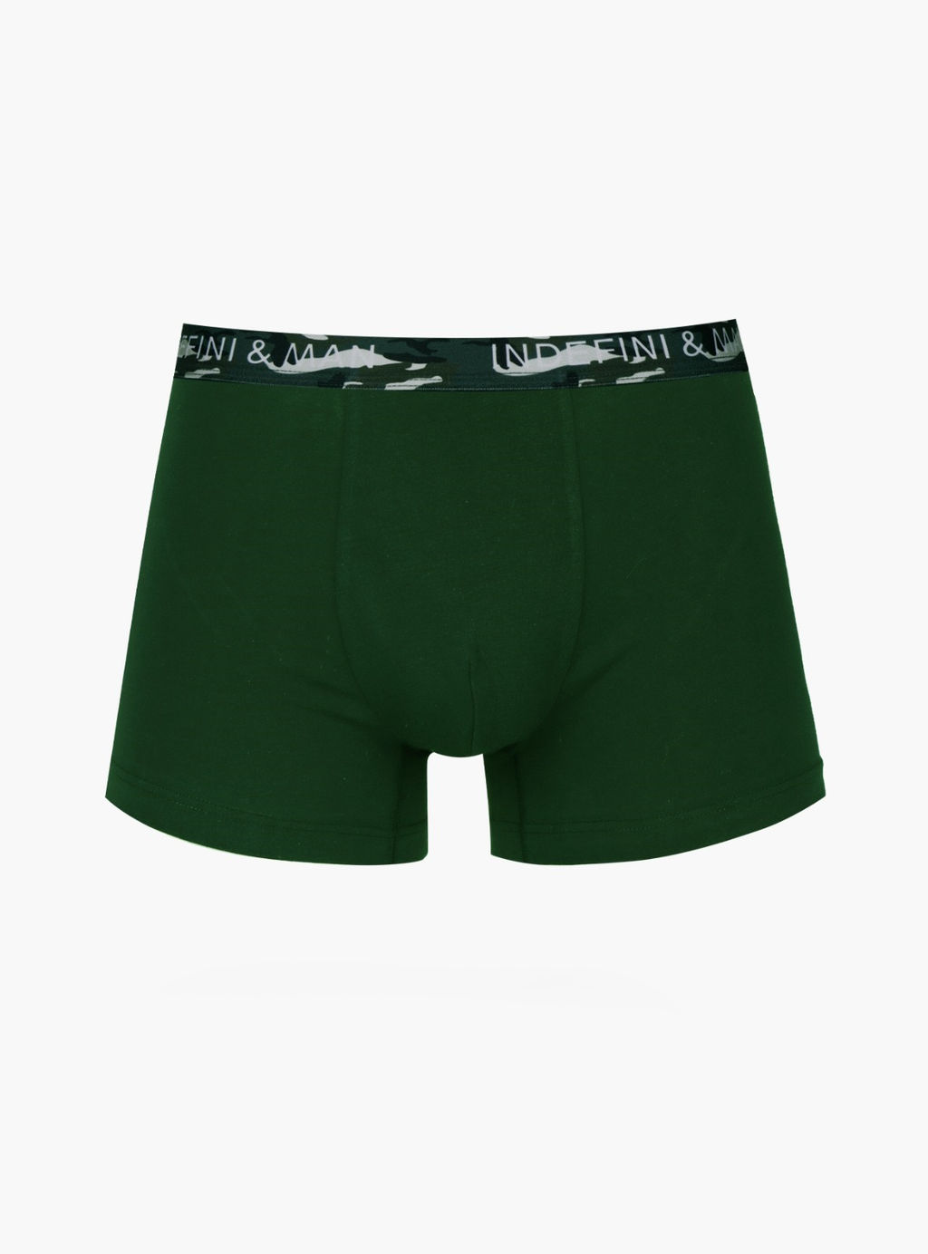 Боксеры мужские Indefini хлопок с эластаном тёмно-зелёные