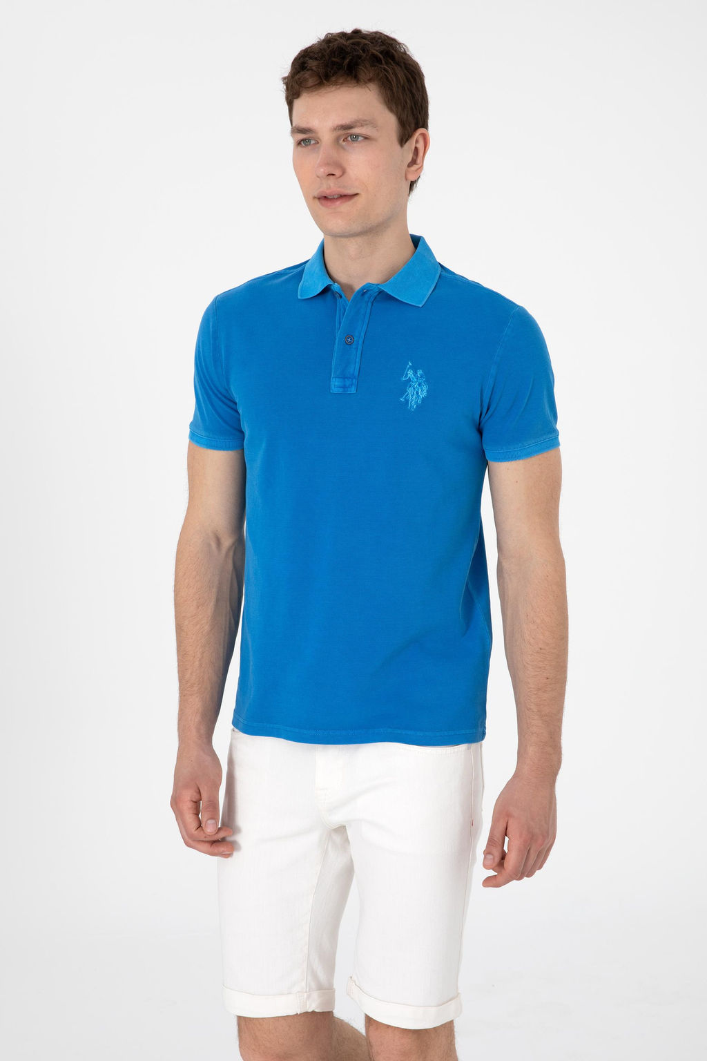 Erkek Slim Fit Polo Yaka Kobalt Y_kamal_ Basic Ti__rt Sepette S_rpriz _ndirim - U.s. polo assn фото 3