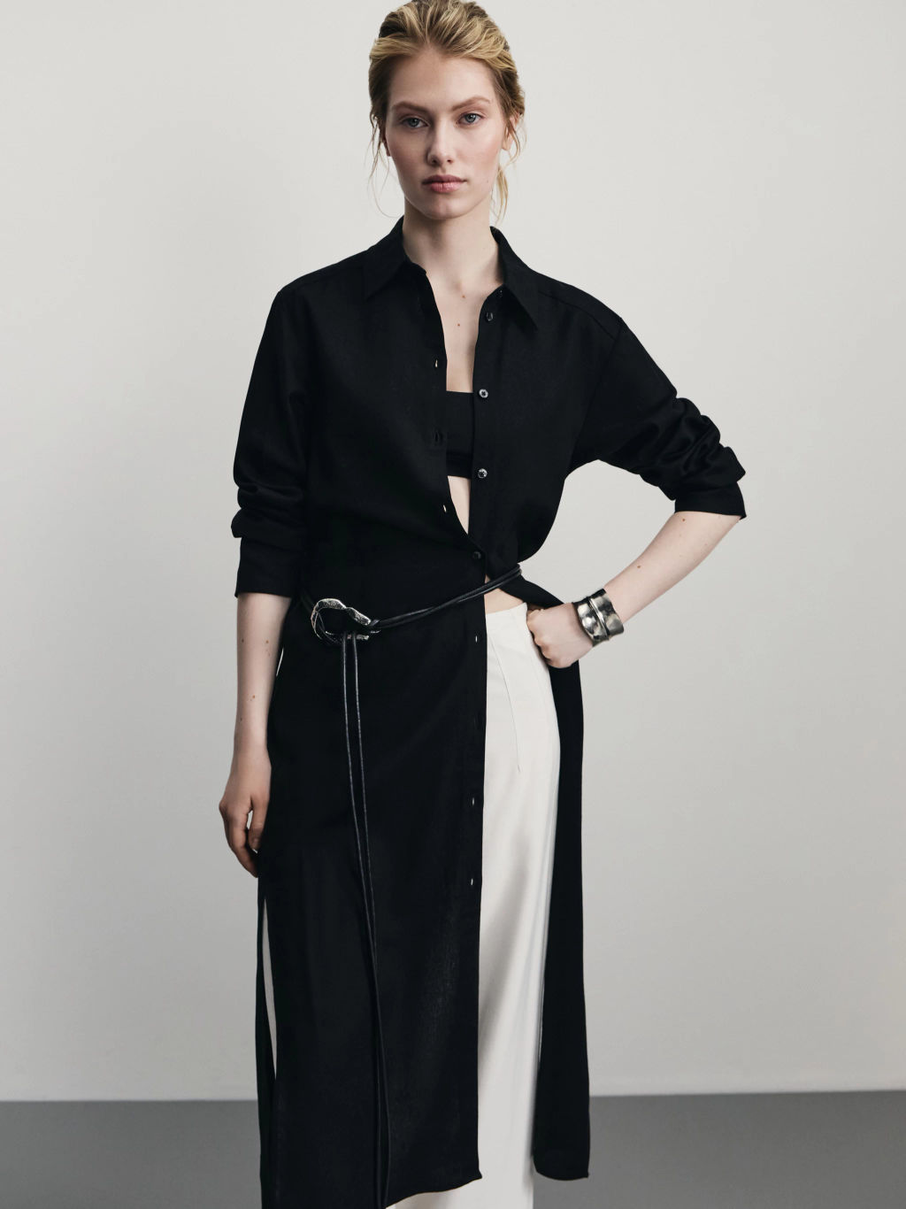 Платье-рубашка изо льна / Zarina  фото 9