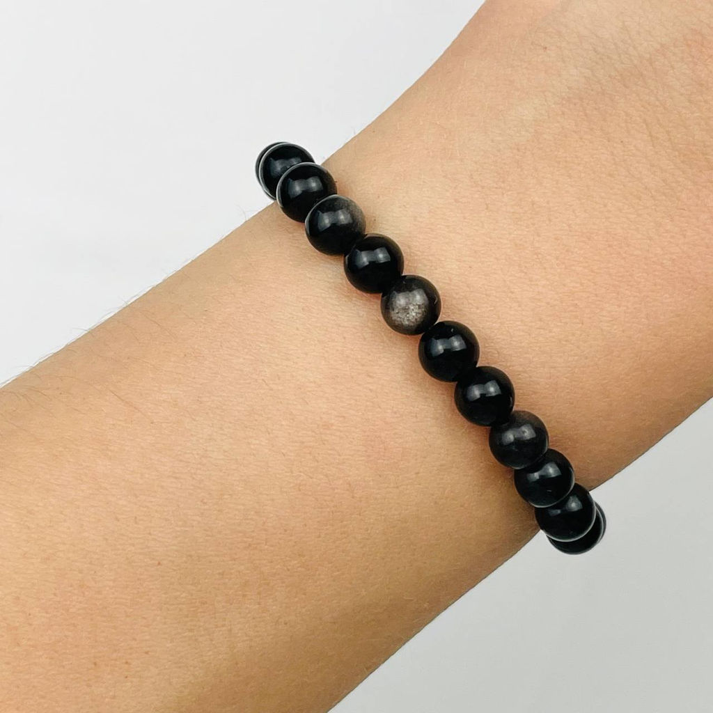 Браслет из серебристого Обсидиана 16 см