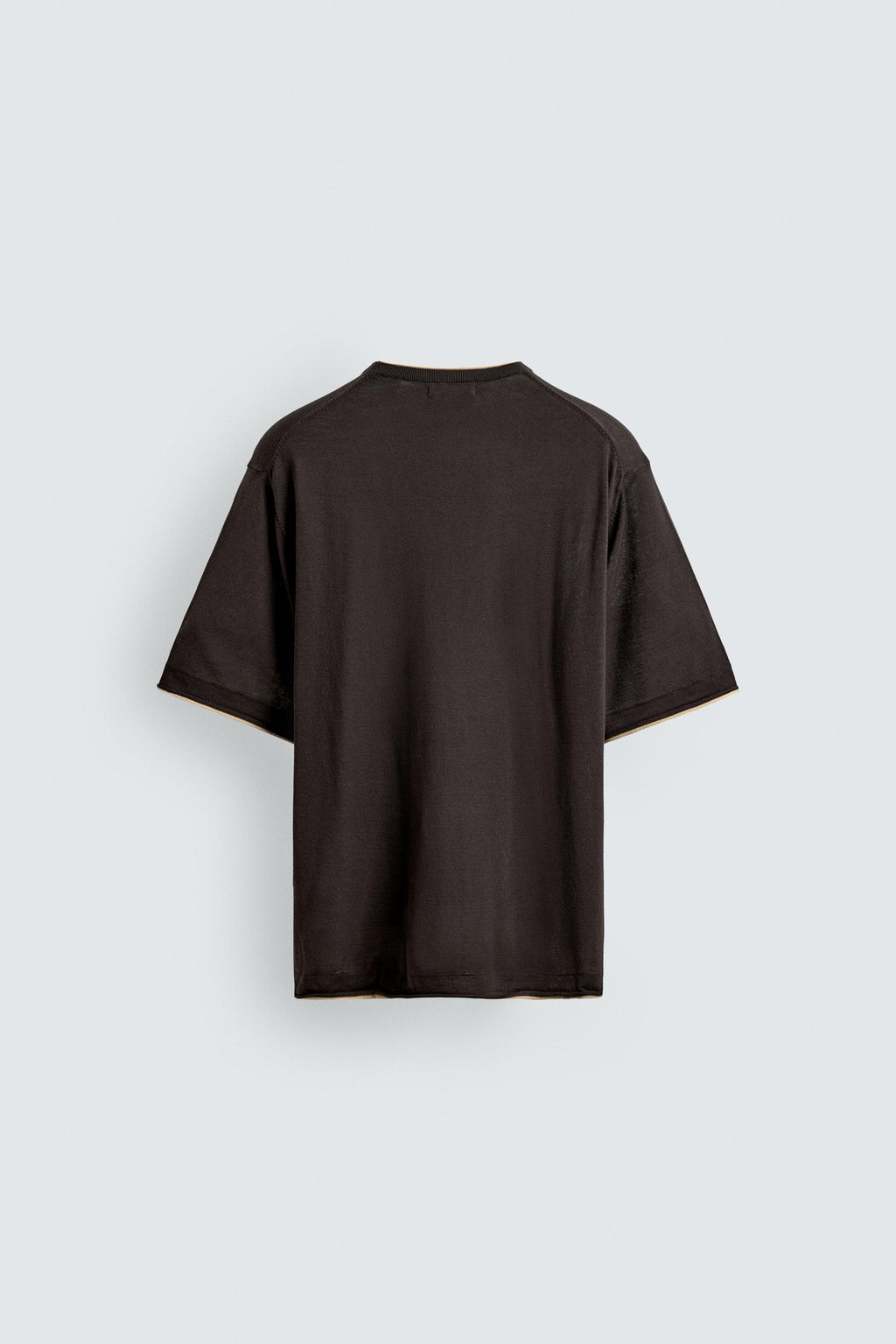 CAMISETA PUNTO ACABADOS CONTRASTE / Marr?n - Zara фото 7