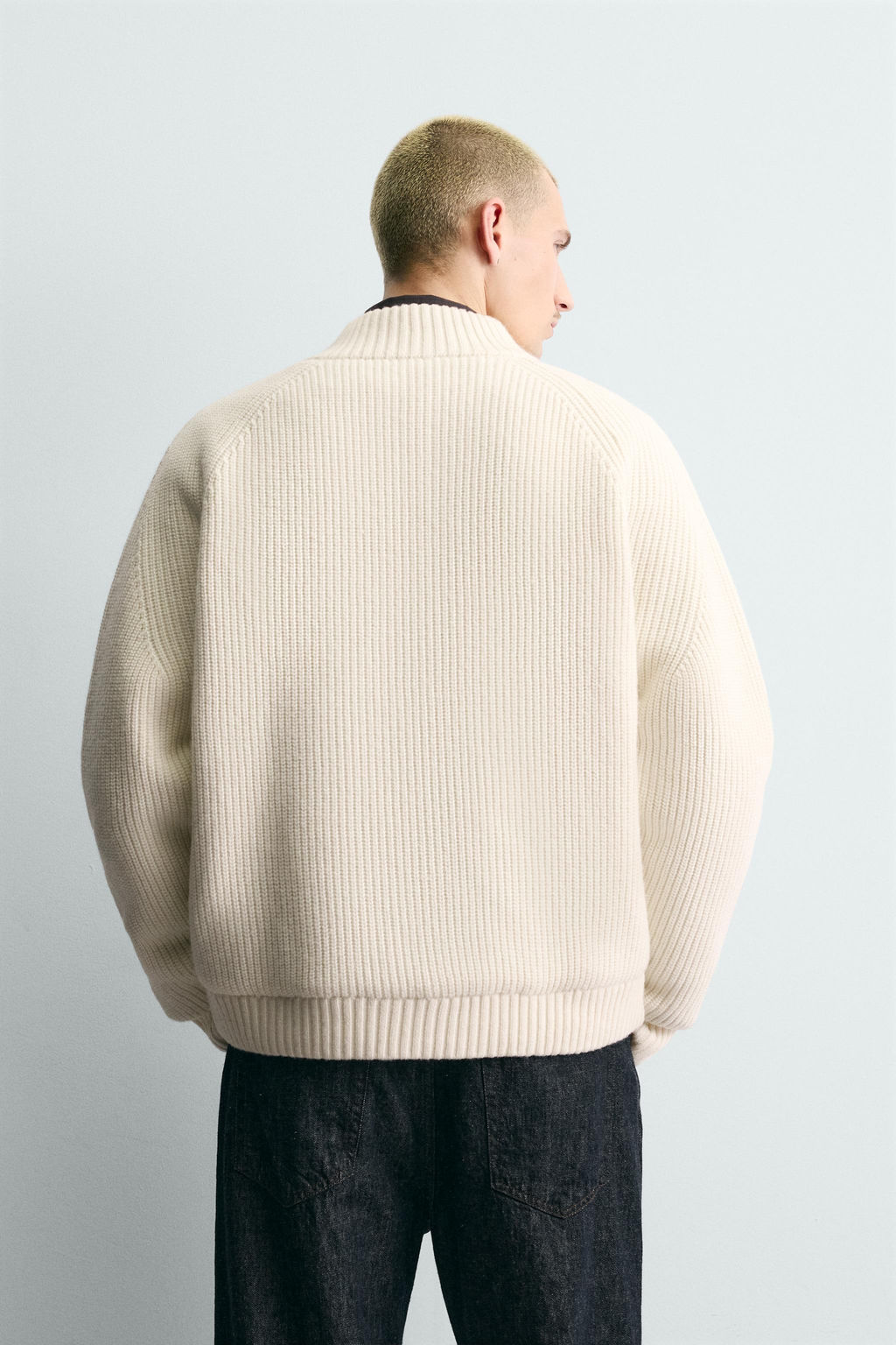 QUILTED KNIT BOMBER JACKET - Zara фото 3