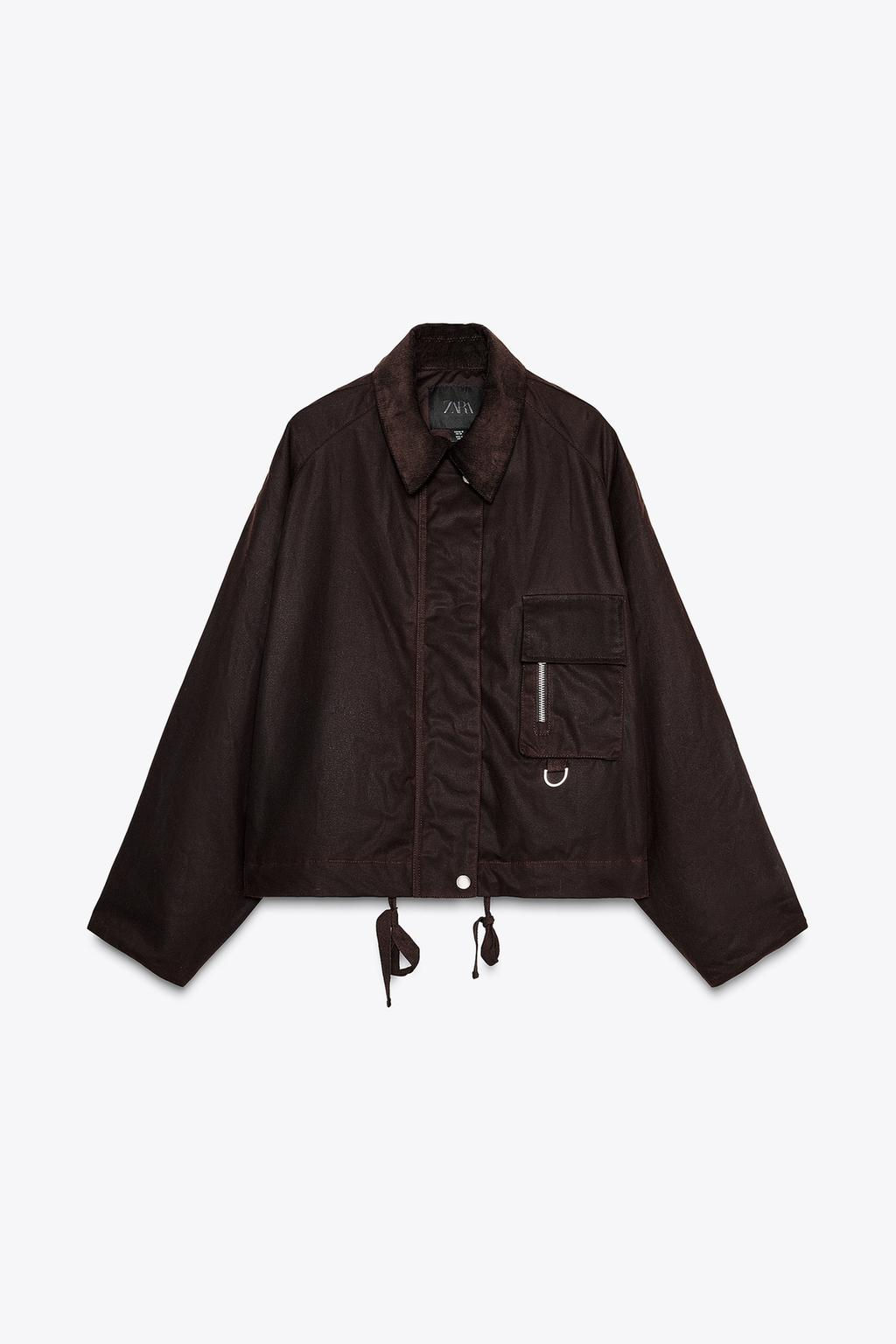 WAXED JACKET WITH CORDUROY COLLAR ZW COLLECTION - Zara фото 7