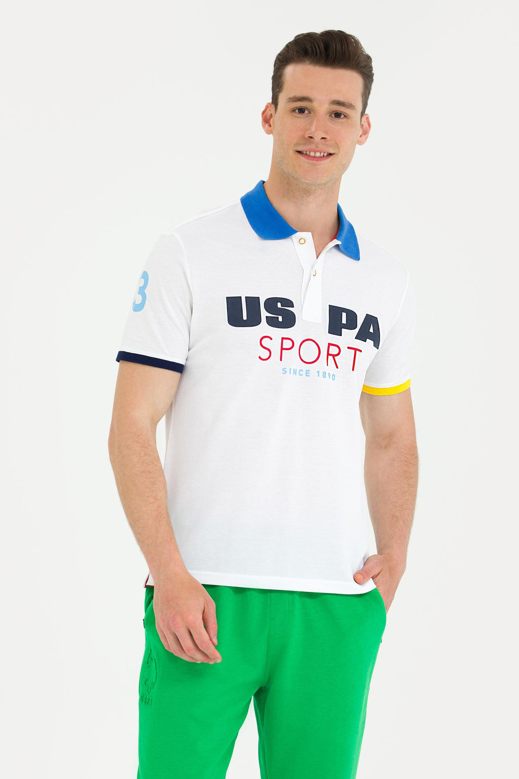 U. S. Polo Assn Мужская белая футболка с воротником-поло - U.s. polo assn фото 17