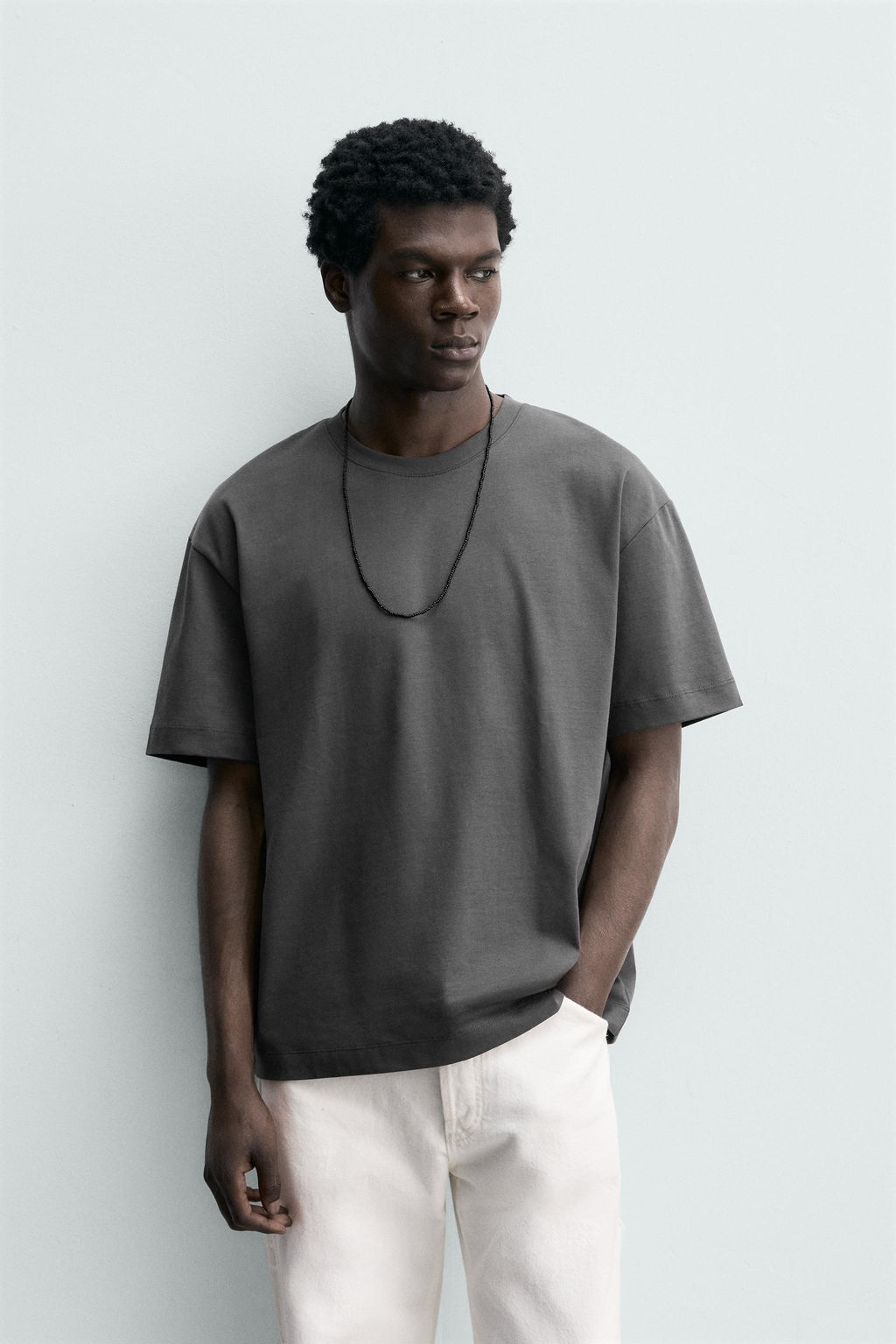 CAMISETA HEAVYWEIGHT B?SICA /03 / Antracita oscuro - Zara фото 2