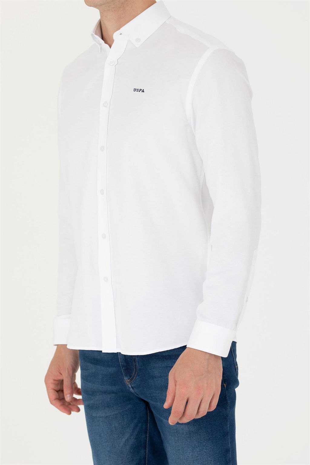U. S. Polo Assn Мужская белая базовая рубашка с длинным рукавом - U.s. polo assn фото 6