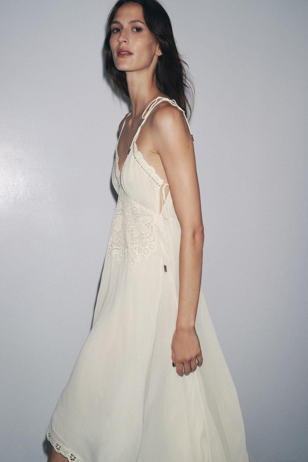 ZW COLLECTION ASYMMETRIC CROCHET DRESS - Zara фото 3