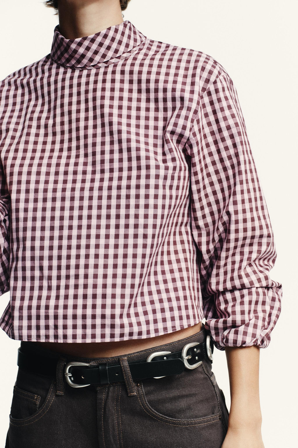 GINGHAM POPLIN SHIRT - Zara фото 3