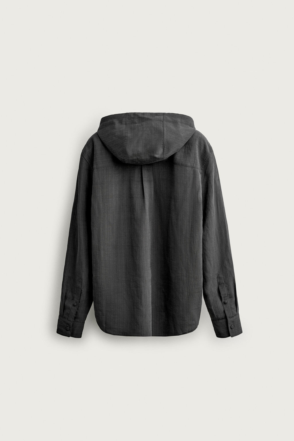 SOBRECAMISA FLUIDA CAPUCHA RAYAS / Gris antracita - Zara фото 6